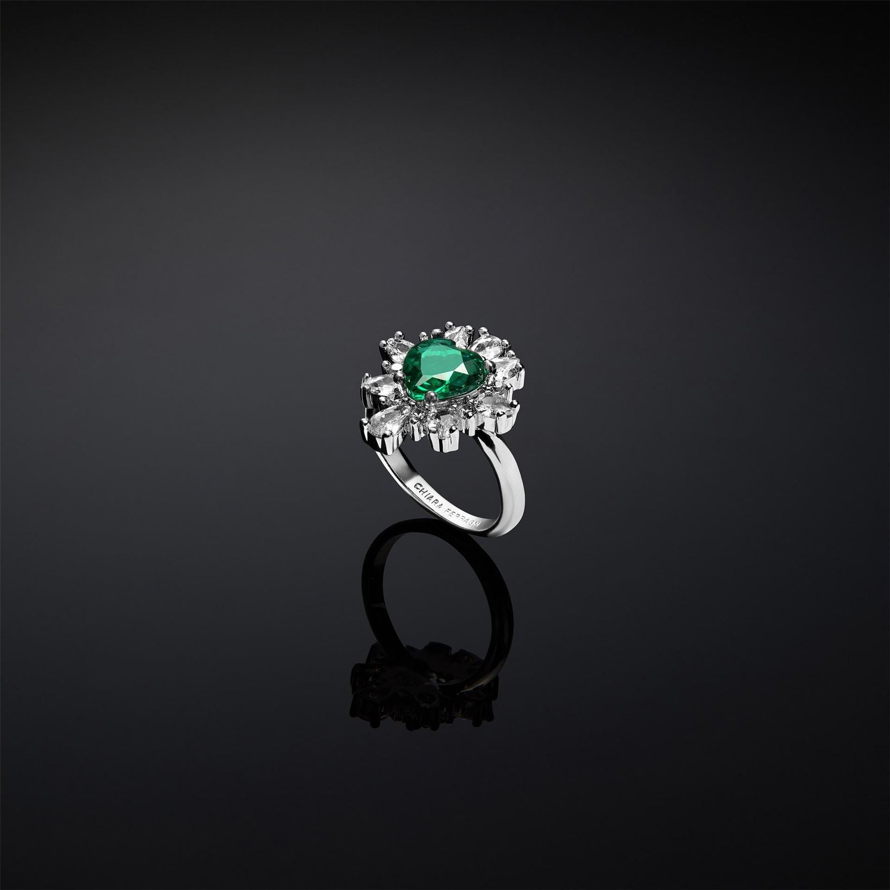 Chiara Ferragni Emerald Band Ring with Crystal