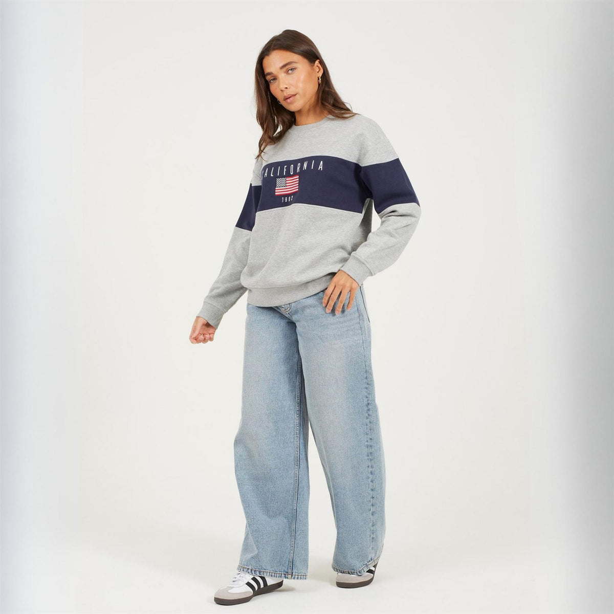 Brave Soul Soul Ladies Crew Neck Sweatshirt With California Embroidery