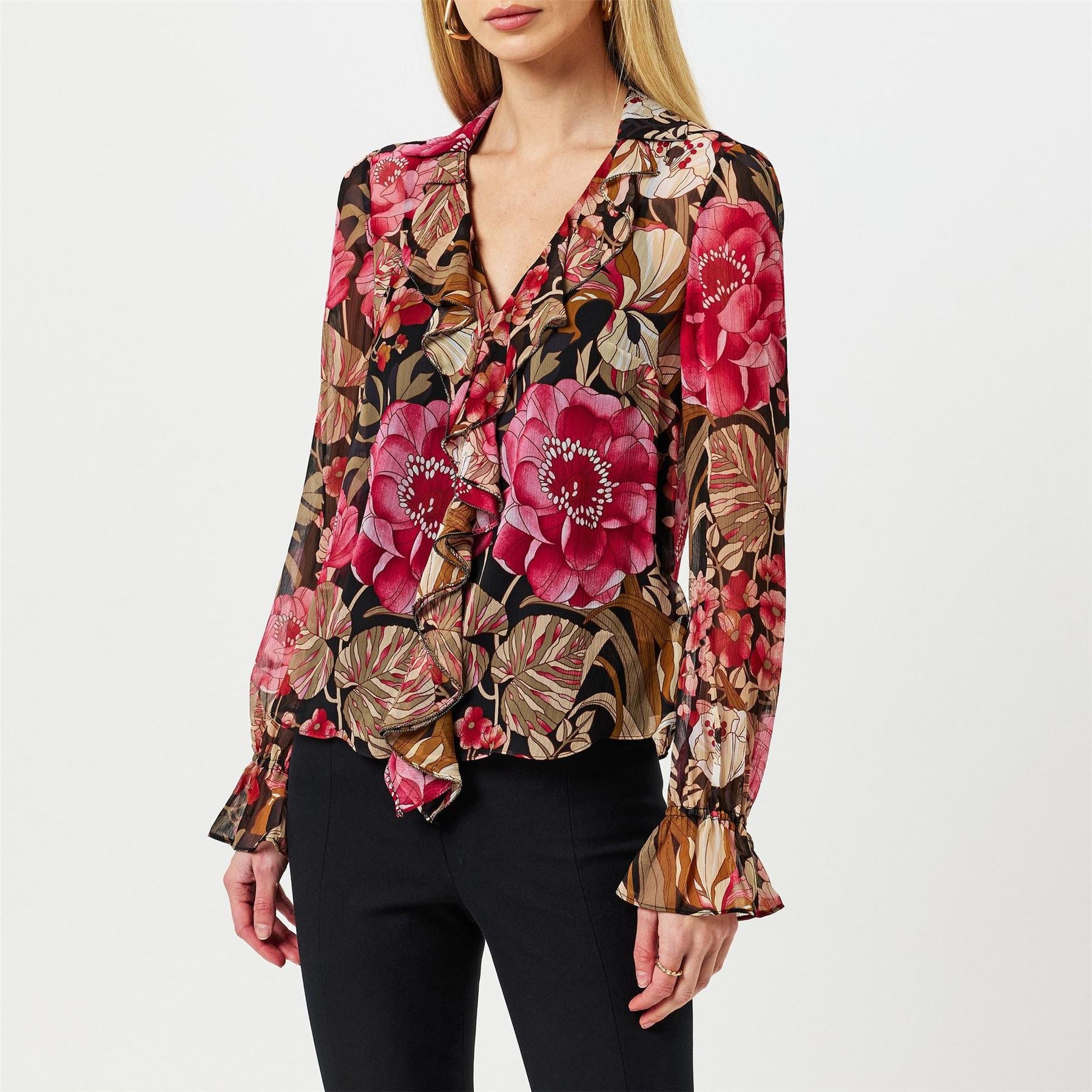 Ted Baker Cristii Long Sleeve Collared Neck Blouse