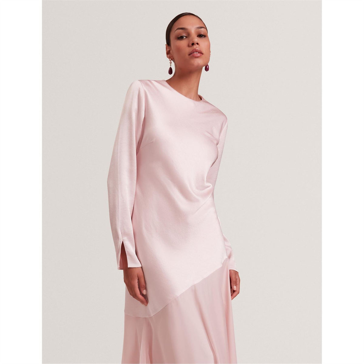 Ted Baker Crew Neck Long Sleeve Maxi Gown