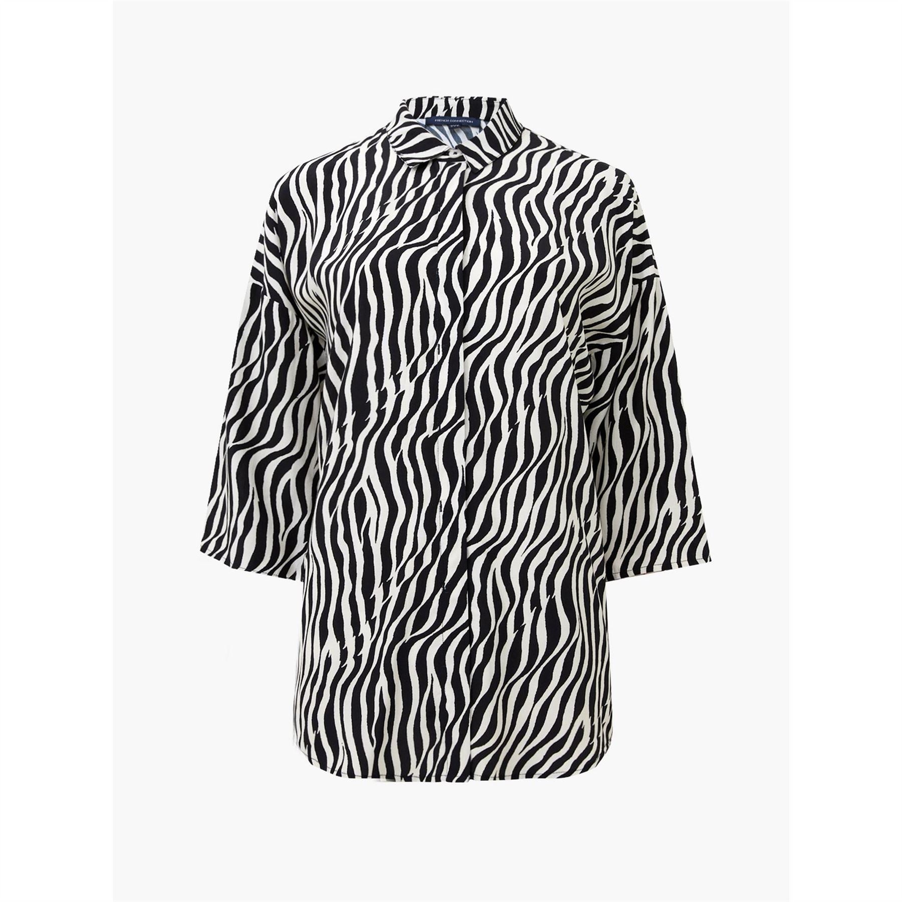 French Connection Seine Delph Collared Neck Knee Length Shirtdress