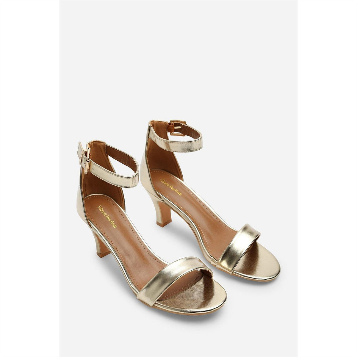 Wheres That From Two Strap Mid Block Heels