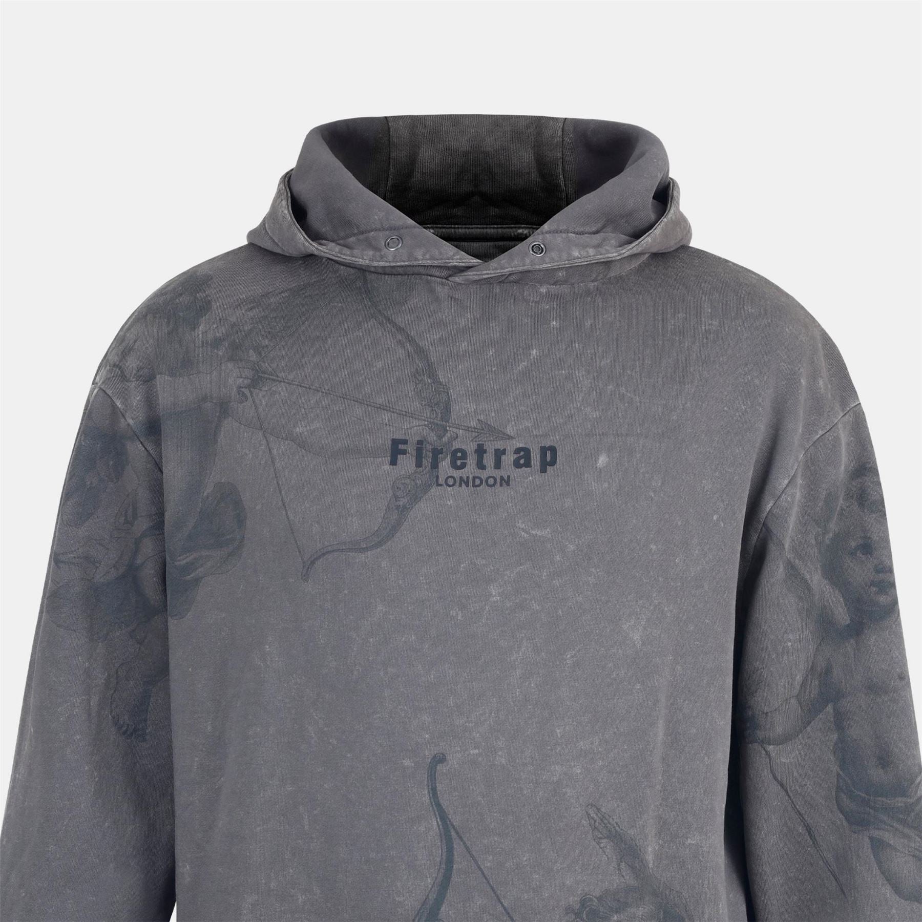 Firetrap Graphic Hooded Neck Long Sleeve Sweatshirt