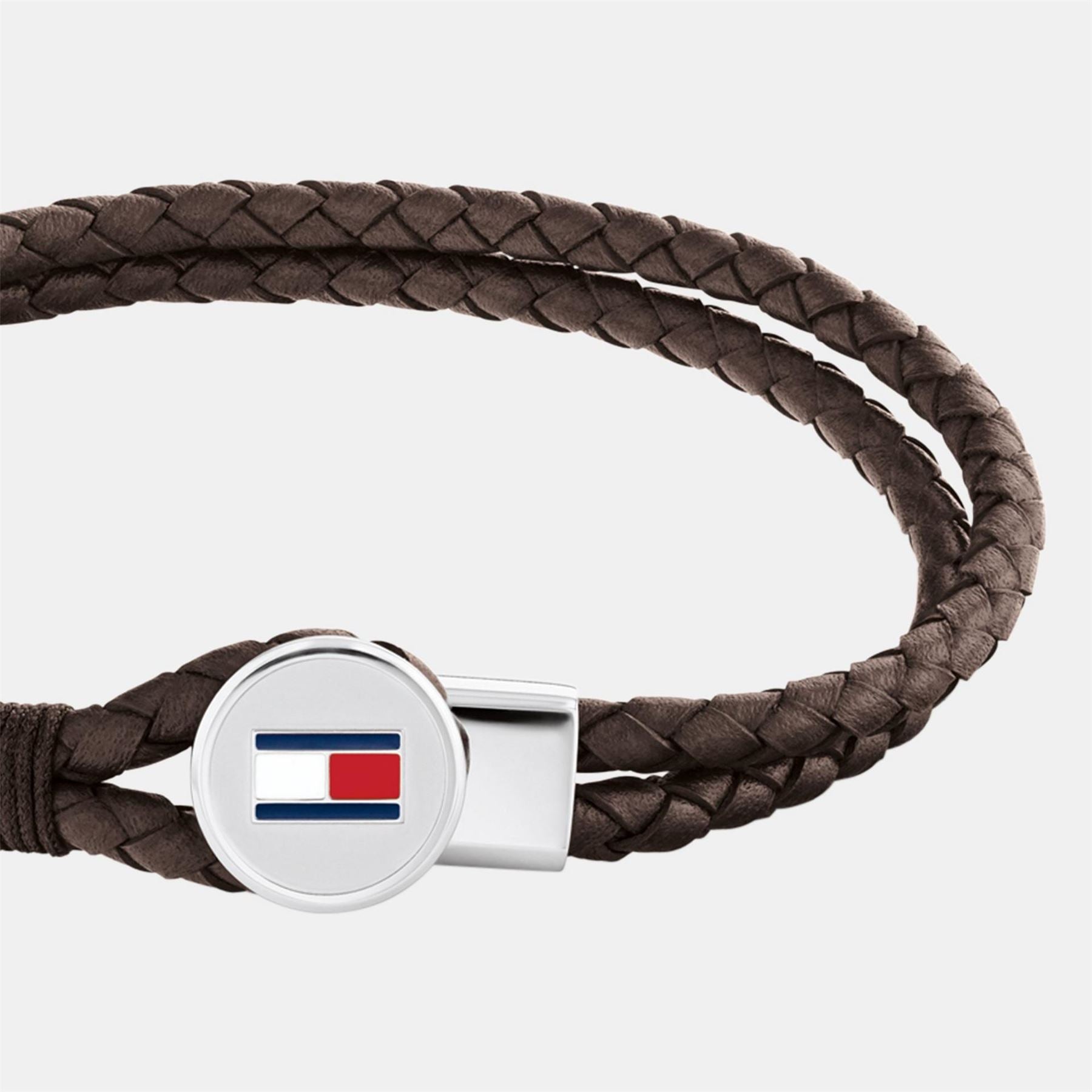 Tommy Hilfiger Hilfiger Men’s Braided Leather Bracelet