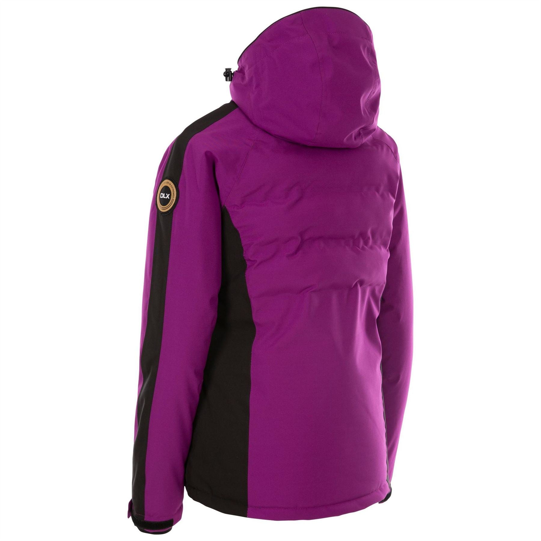 DLX Gabriella Hooded Solid Patterned Ski Jacket