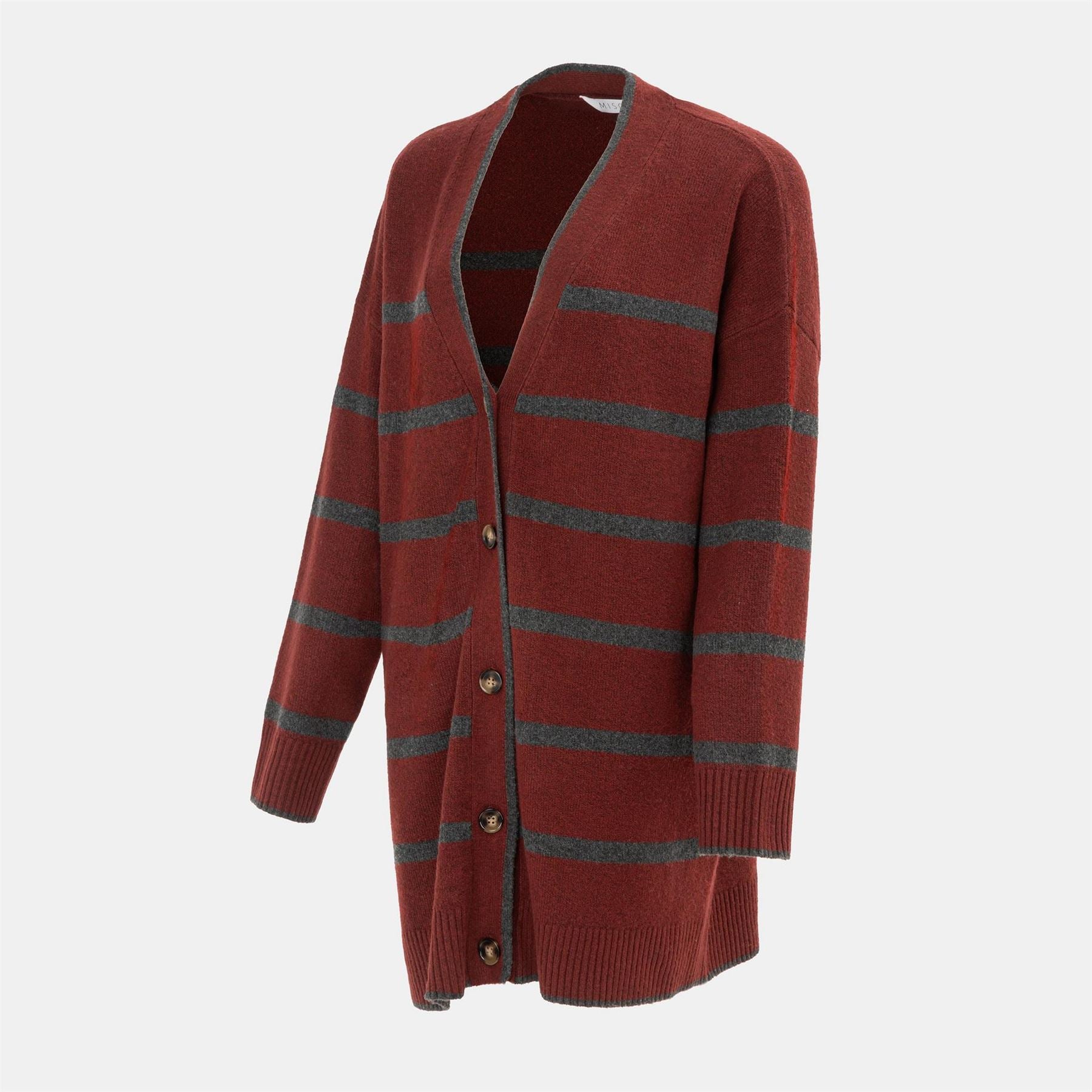 Miso Womens Knit V Neck Button Cardigan