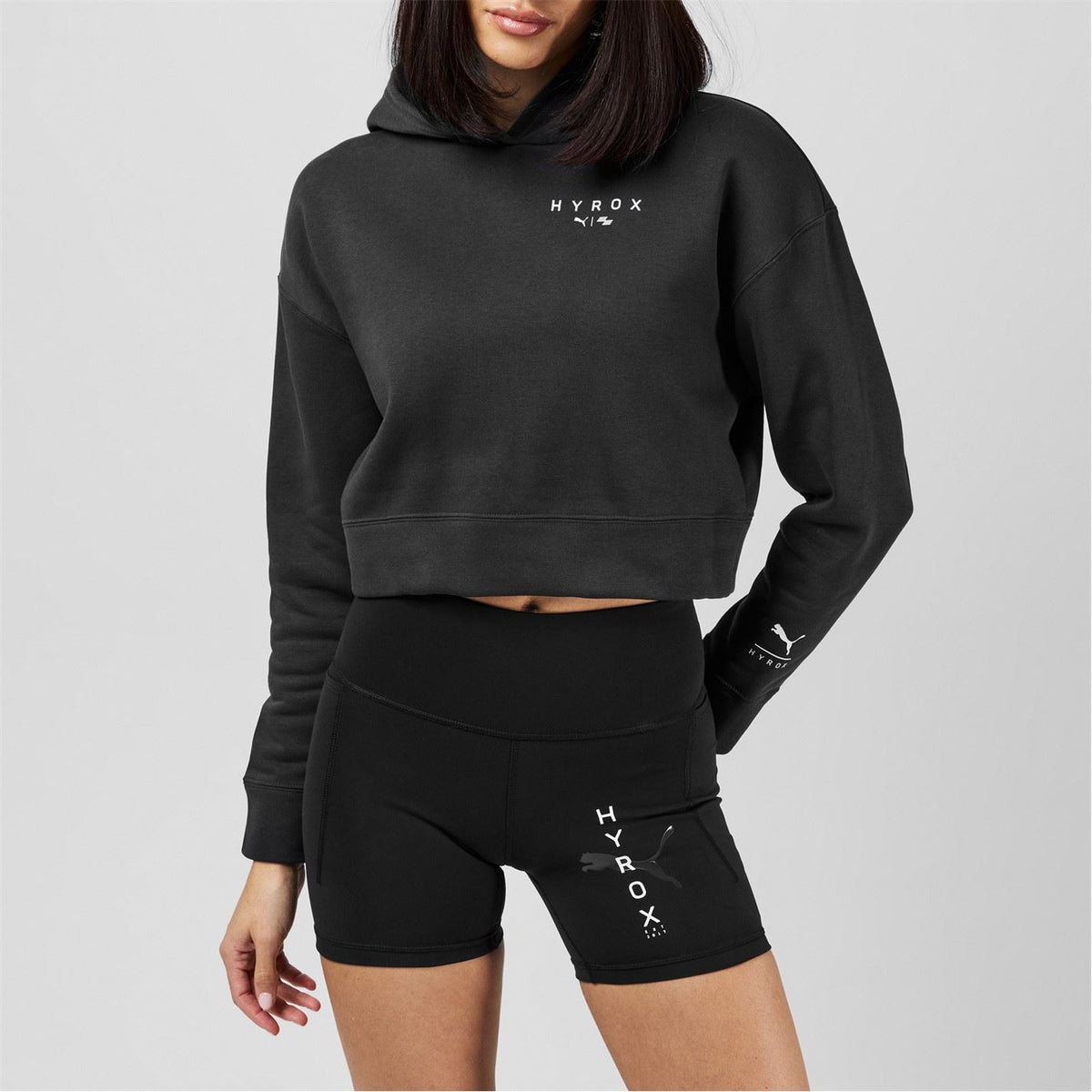 Puma Hyrox Hooded Cropped Relaxed Sweatshirt