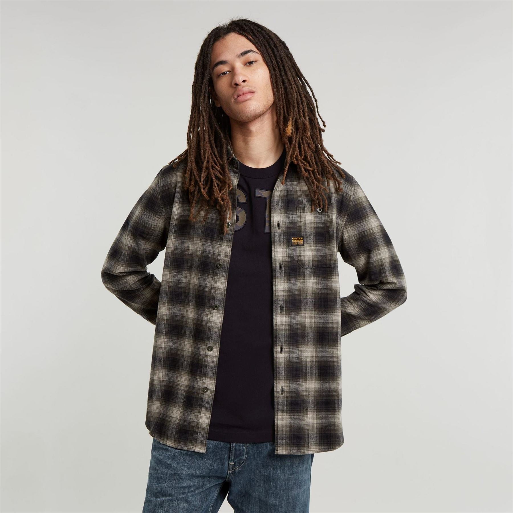 G Star Bristum Checked Long Sleeve Patterned Shirt