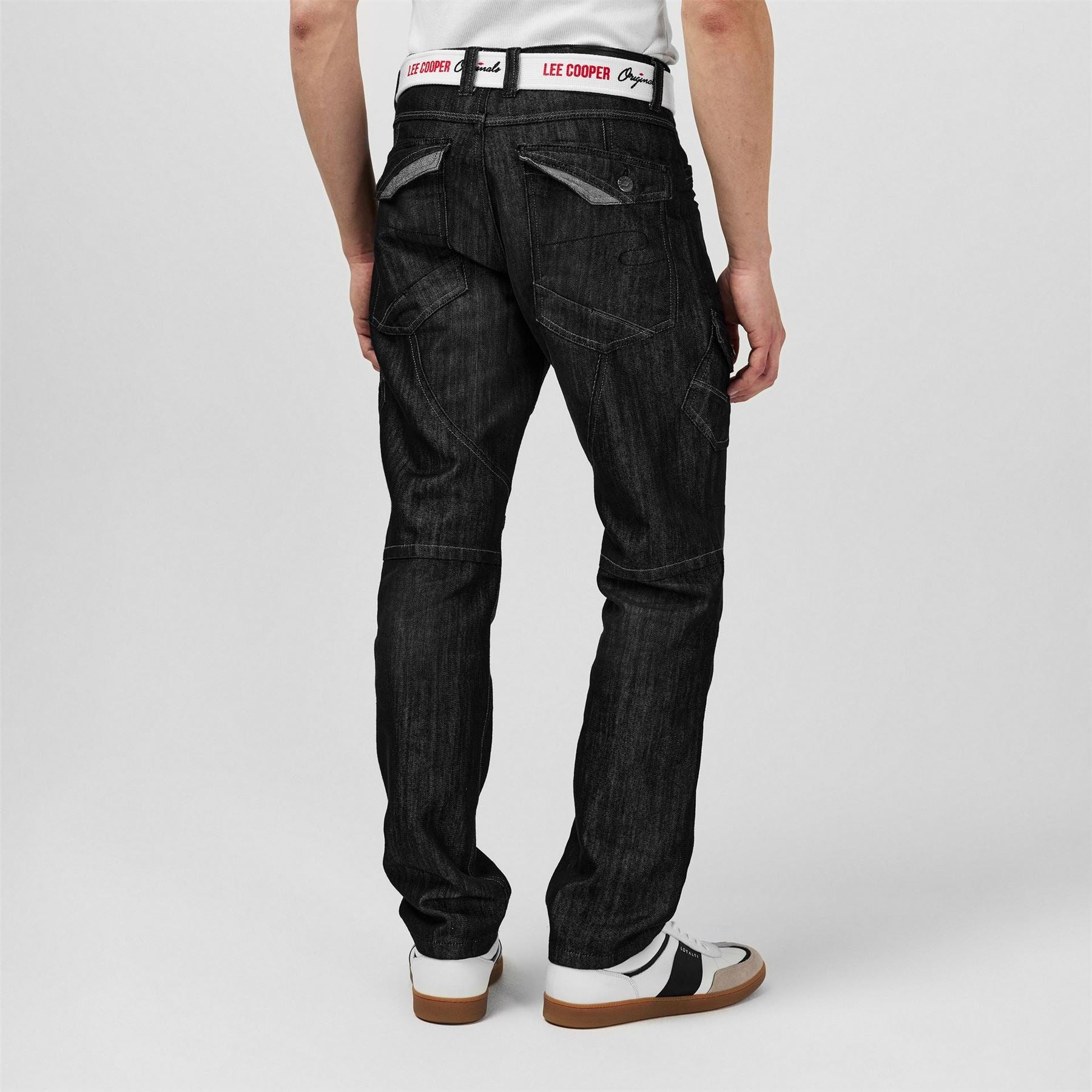 Lee Cooper Mens Belted Cargo Jeans