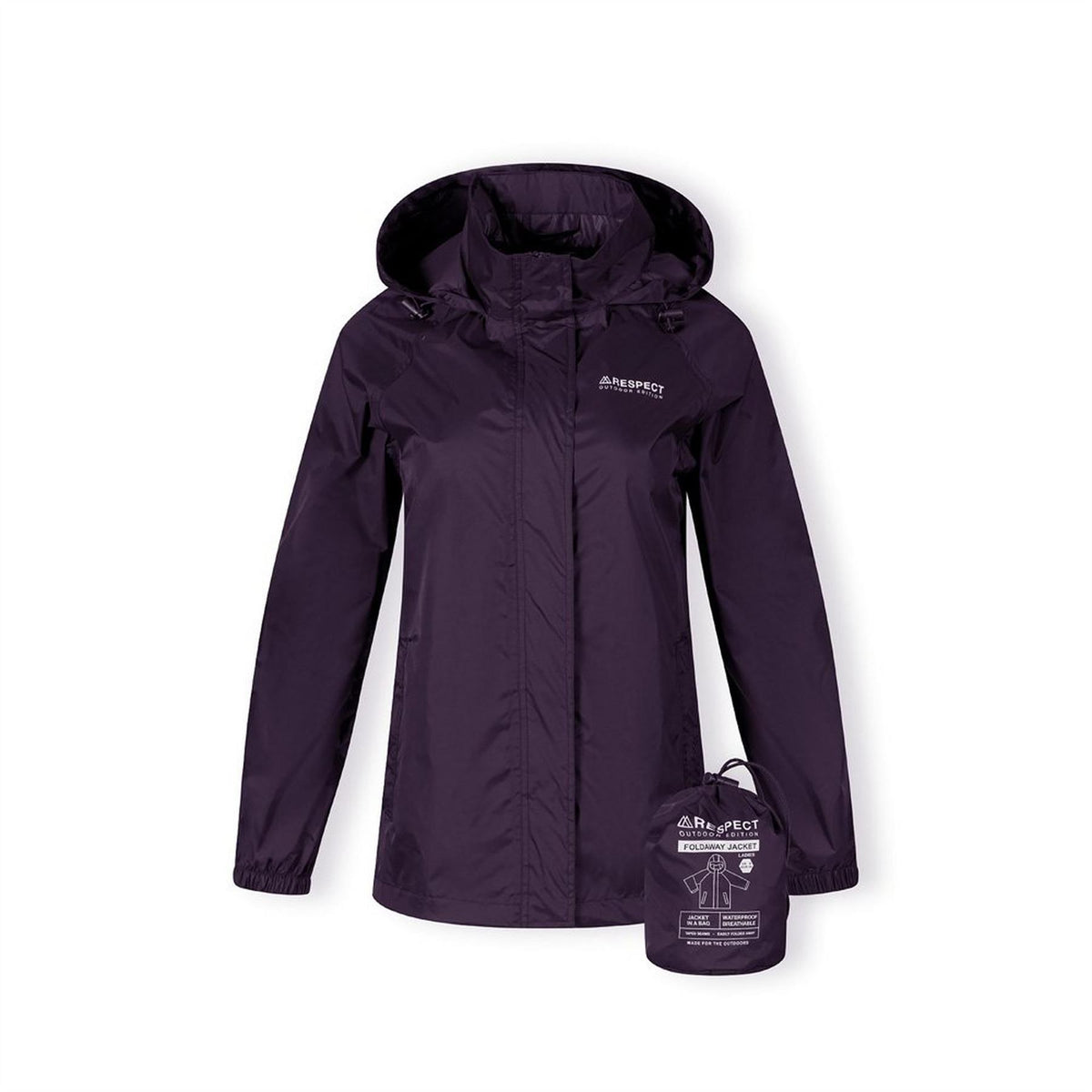 Minoti Women Packaway Waterproof Jacket Purple 36 48