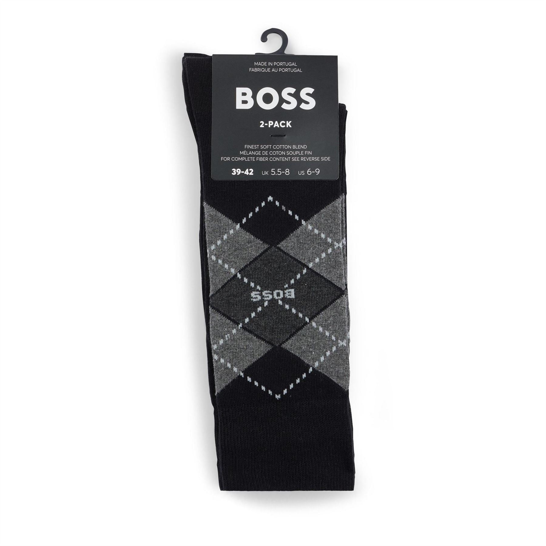 Boss 2 Pack Argyle Crew Long Socks