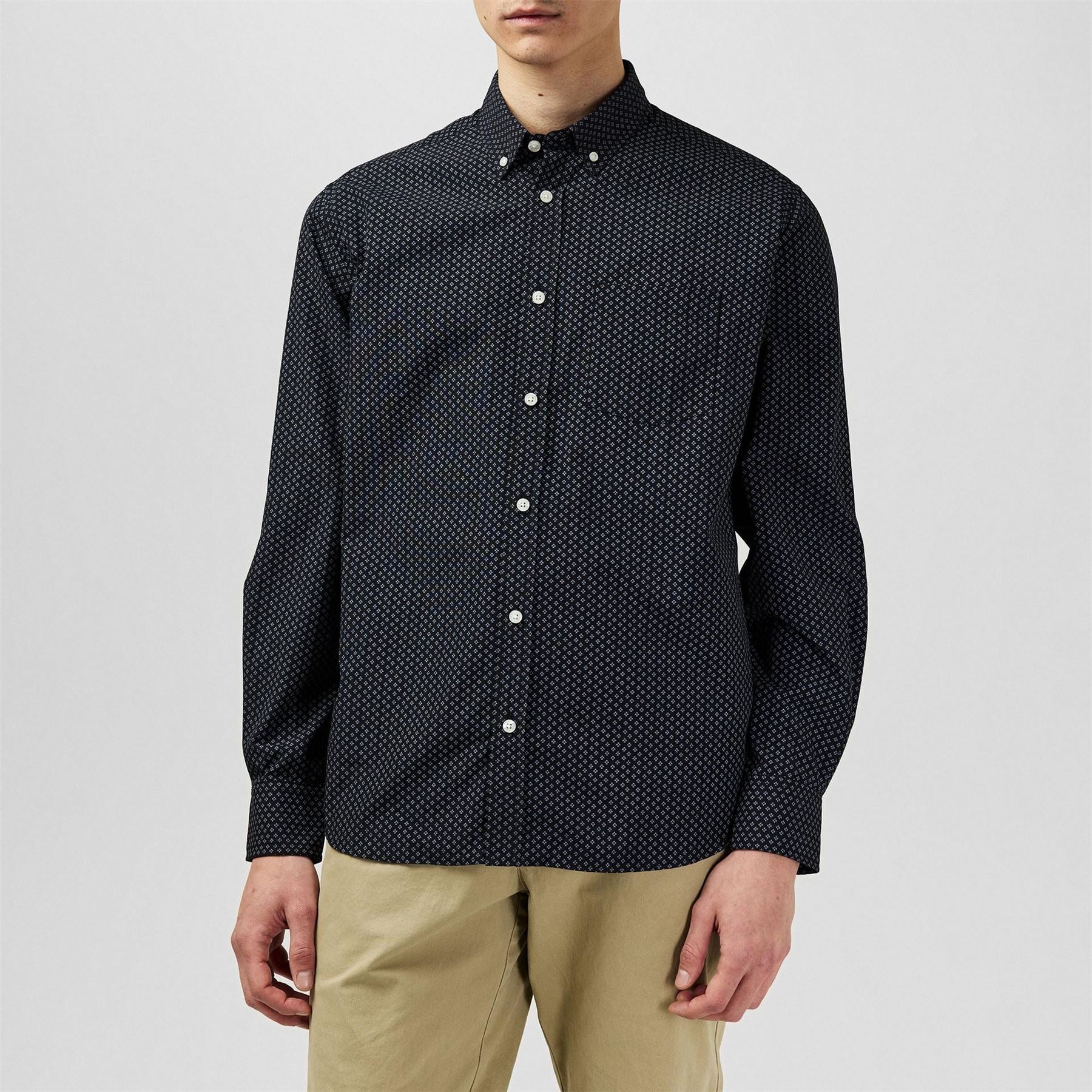 Fabric Mens Classic Poplin Long Sleeve Shirt