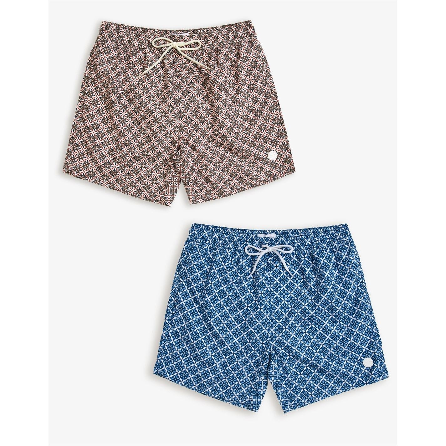 Threadbare Geometric Patterned Regular Fit Swim Short