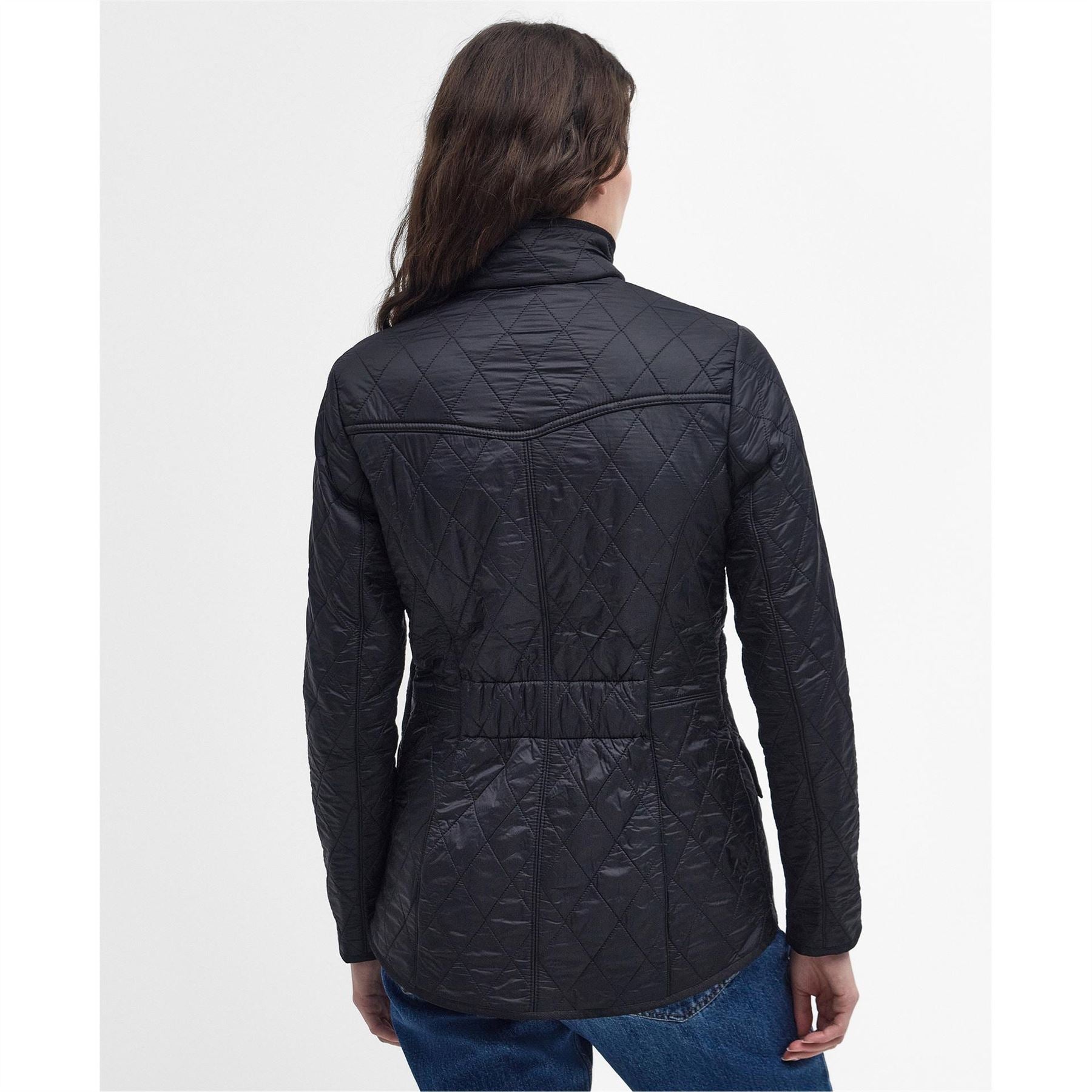Barbour Cavalry Polarquilt Diamond Quilted Fleece Lined Long Sleeve Slim Fit Quilted Jacket