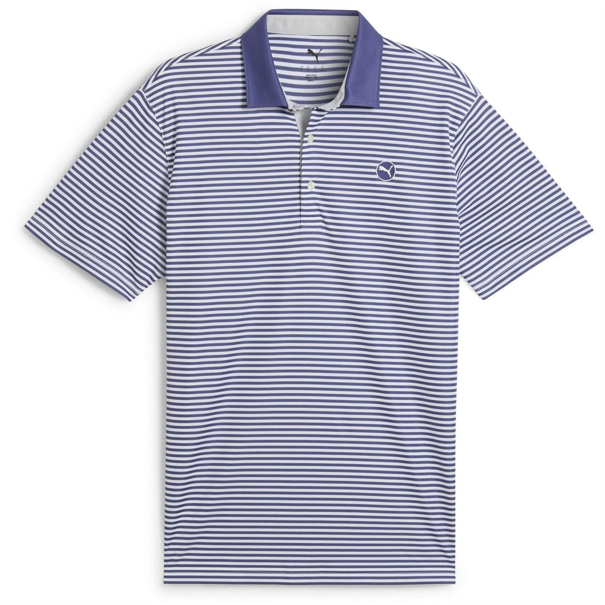 Puma Pure 2.0 Striped Short Sleeve Performance Polo Shirt