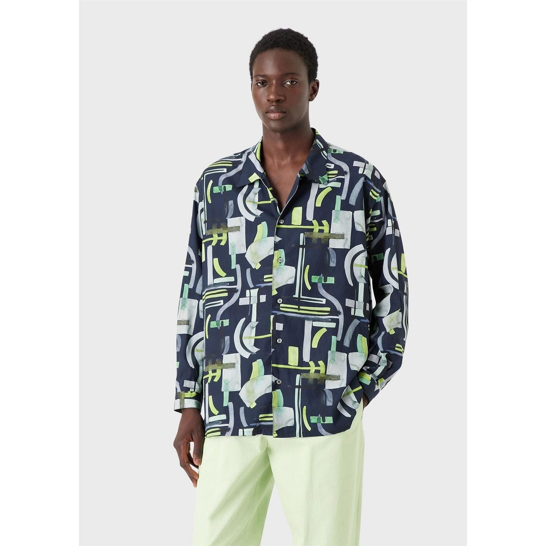 Emporio Armani Abstract Print Long Sleeve Shirt
