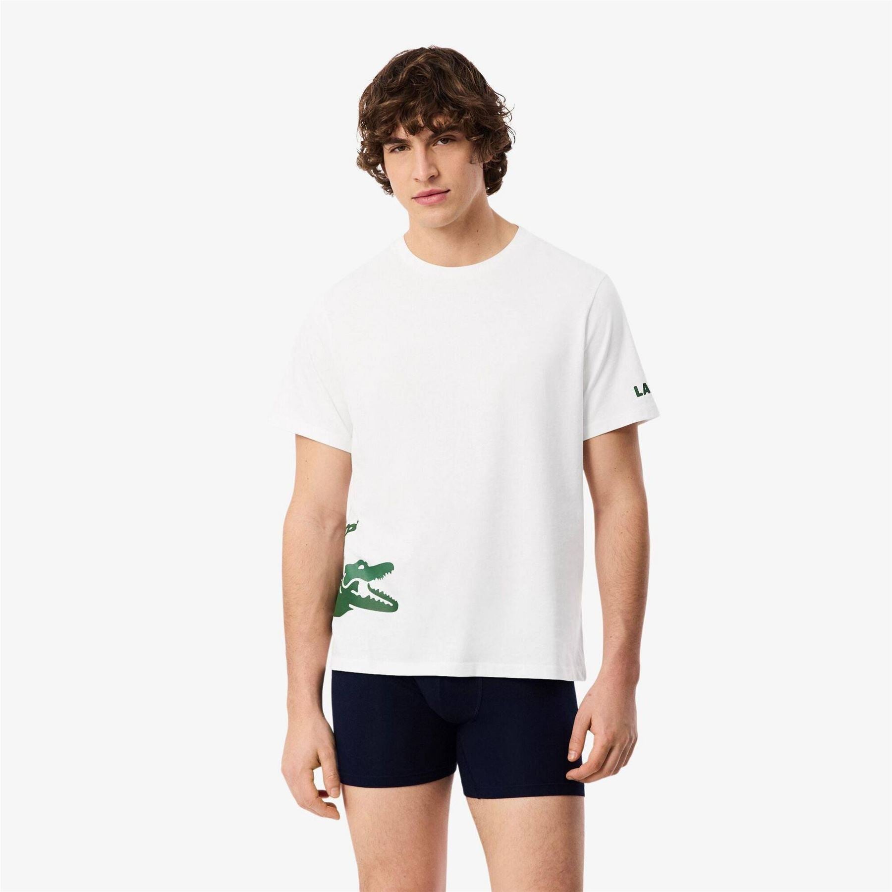 Lacoste Printed Cotton Lounge Short Sleeve Pyjama Top