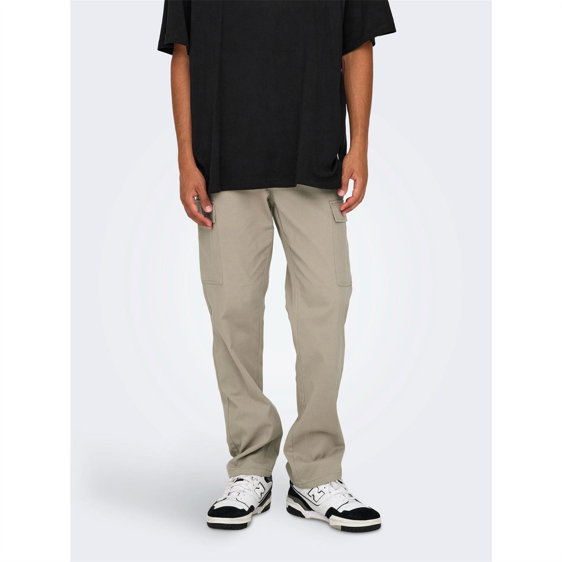 Only Solid Patterned Straight Cargo Pants