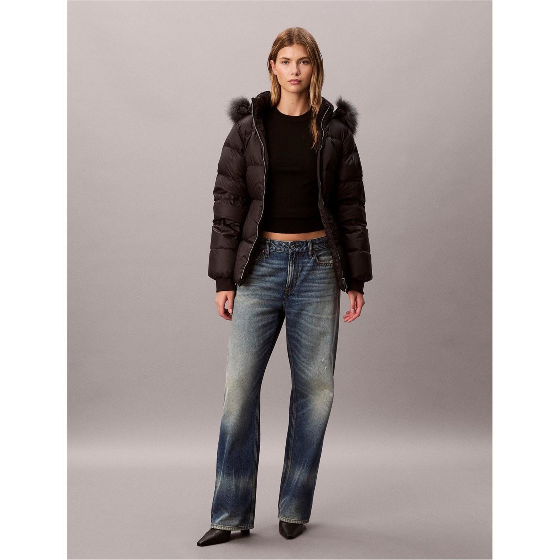 Calvin Klein Jeans Medium Fur Puffer Jacket