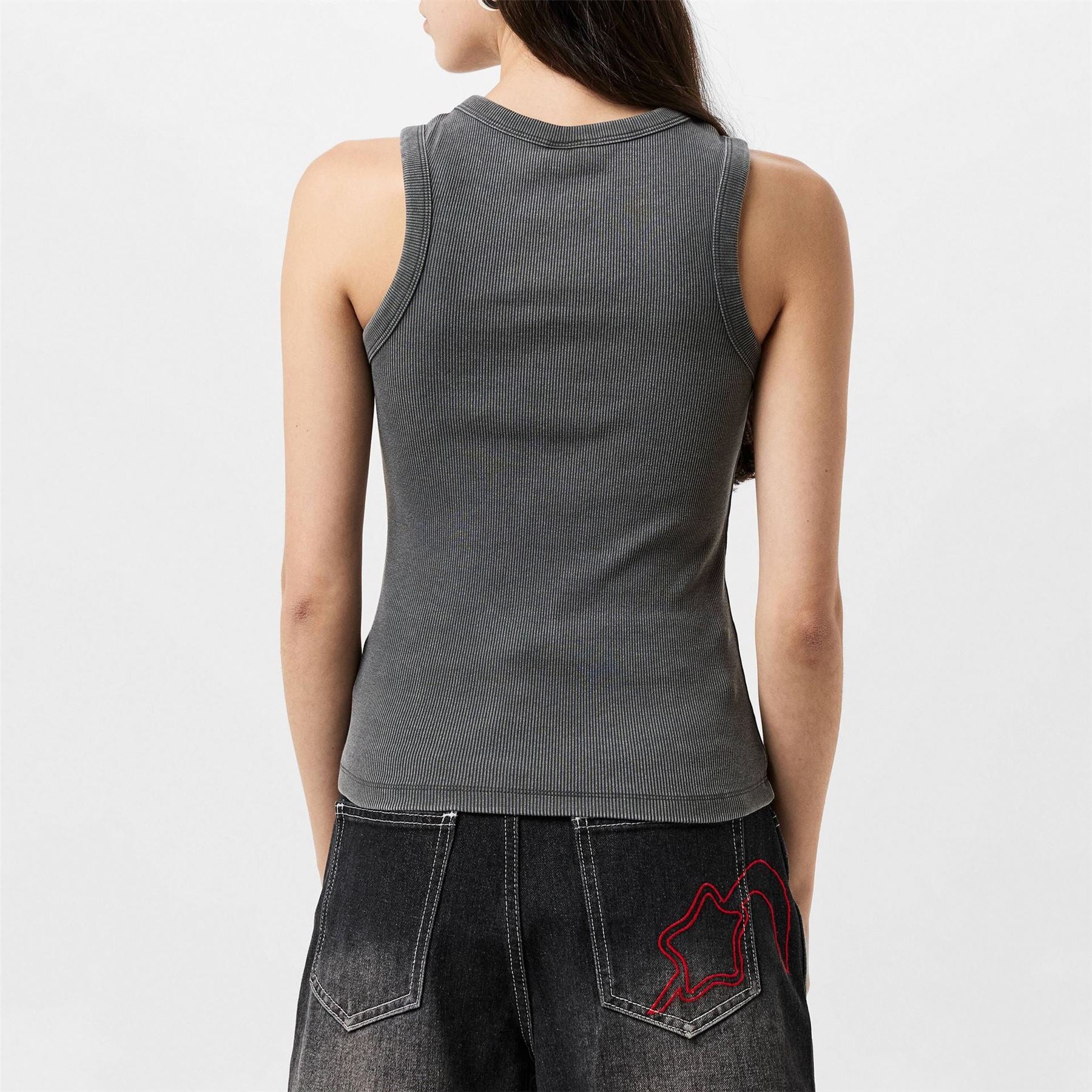 Vero Moda Slim Fit Crew Neck Ribbed Tank