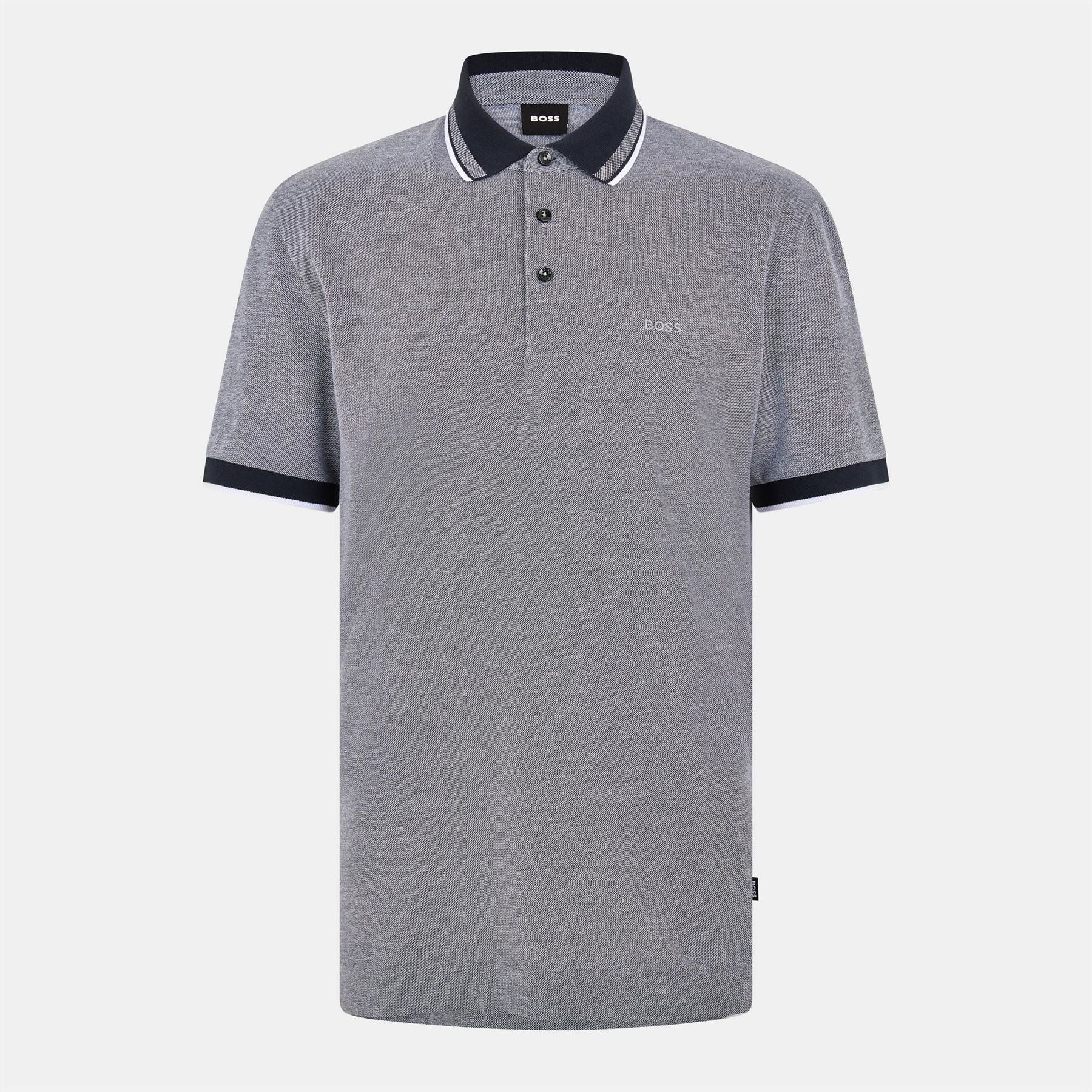 Boss Collared Neck Button Placket Polo Shirt