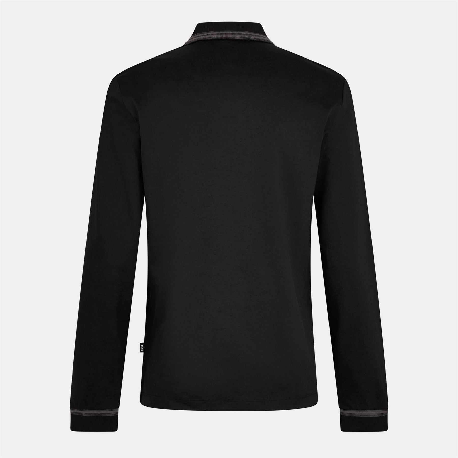 Boss H Pleins Black Long Sleeve Polo Shirt