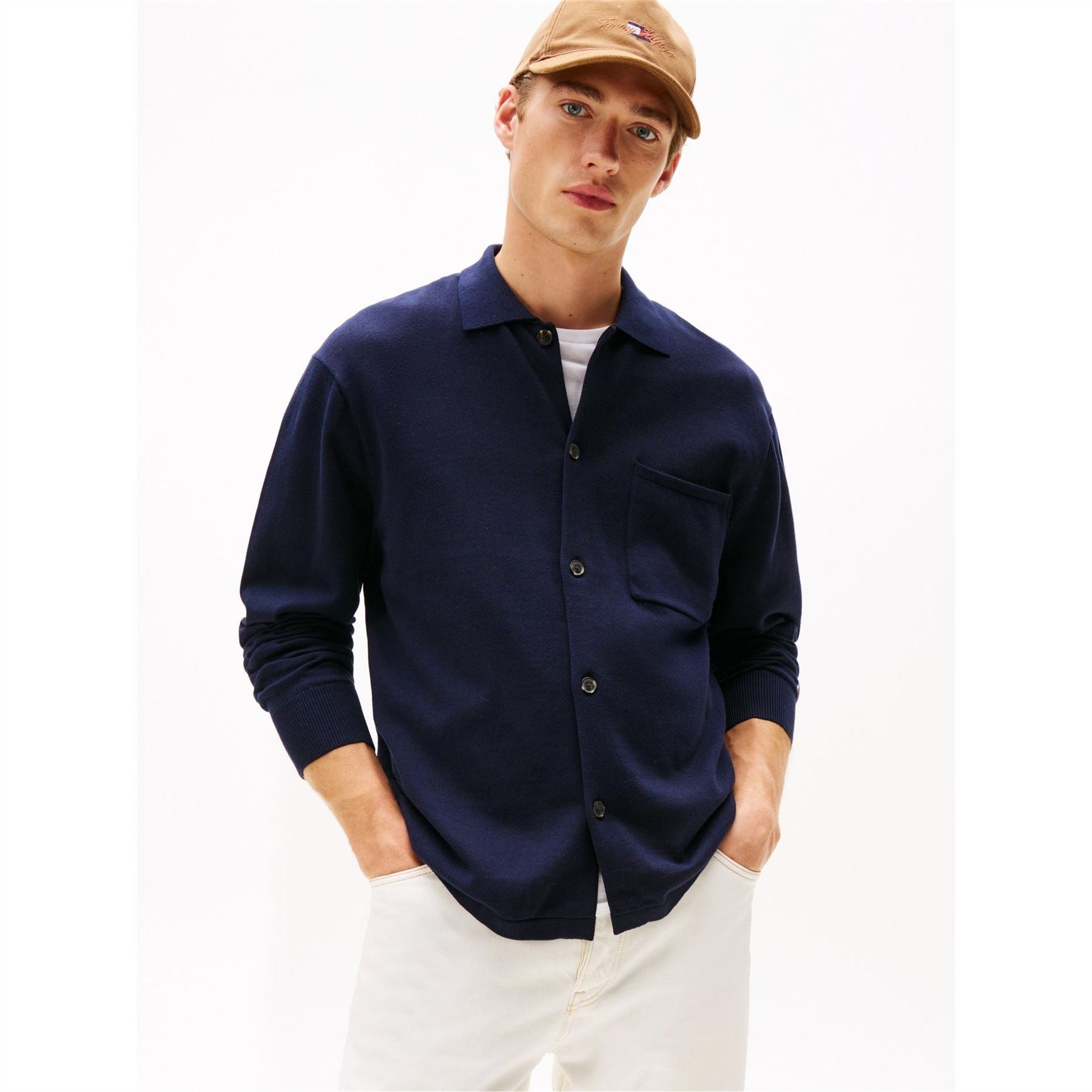 Tommy Hilfiger Solid Patterned Ribbed Cuff Overshirt