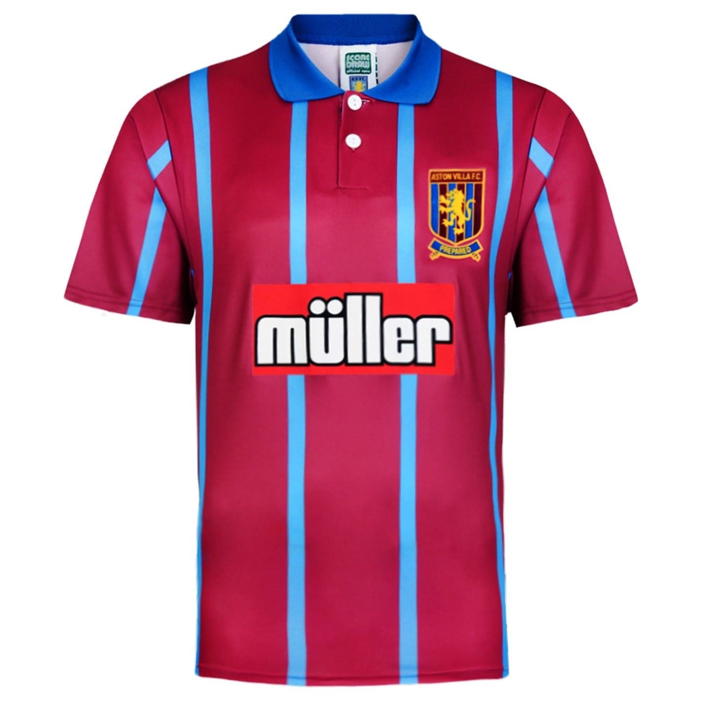 Score Draw Aston Villa Retro Home Shirt 94 Adults