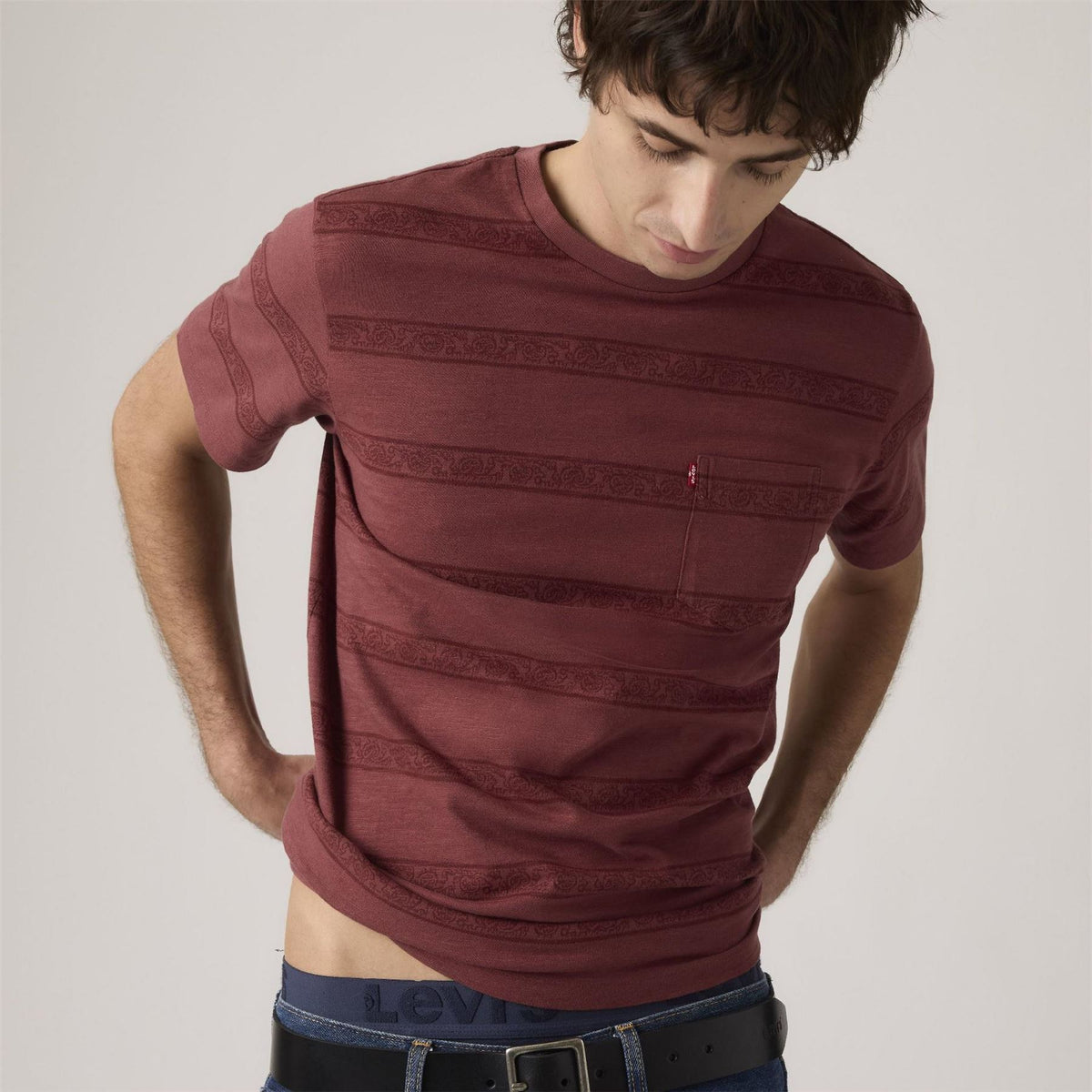Levis Regular Fit Crew Neck Short Sleeve T-Shirt with Chest Pocket