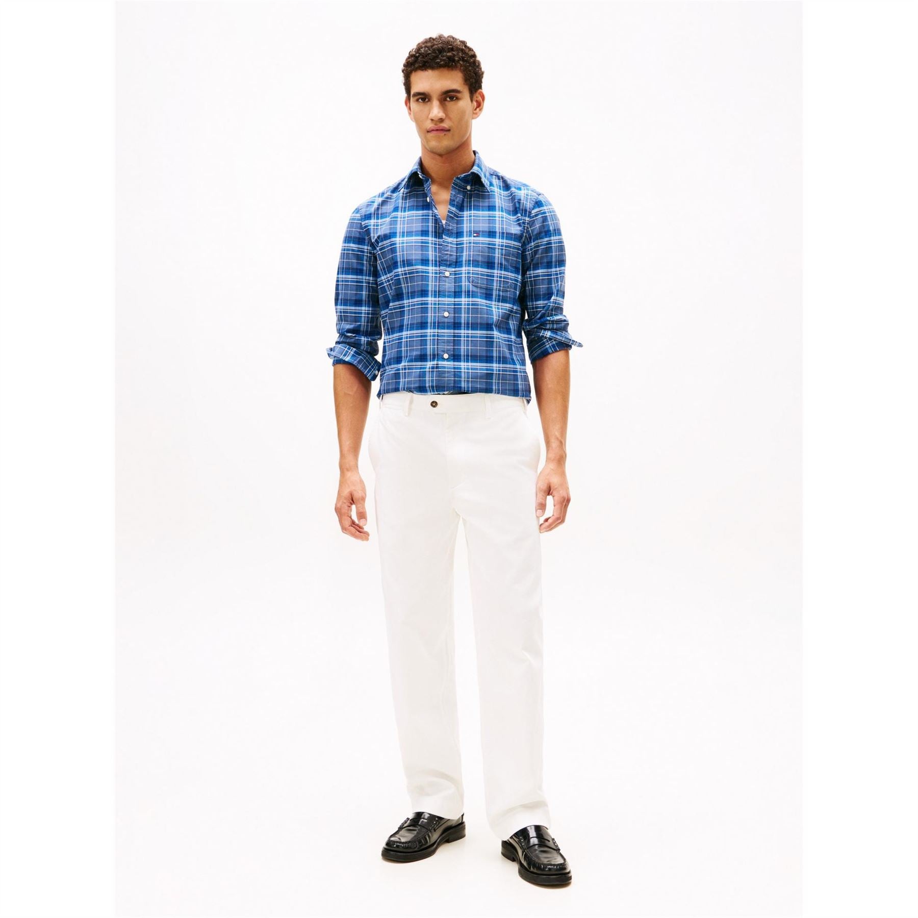 Tommy Hilfiger Oxford Check Button Down Collar Long Sleeve Shirt