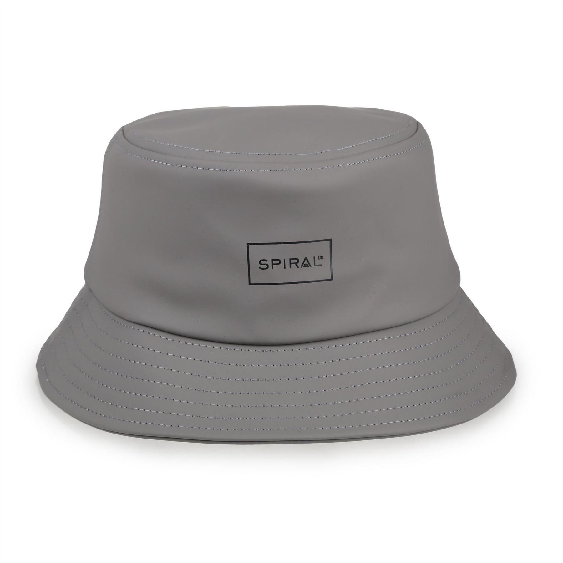 Spiral Box Print All Around Brim Bucket Hat with Logo