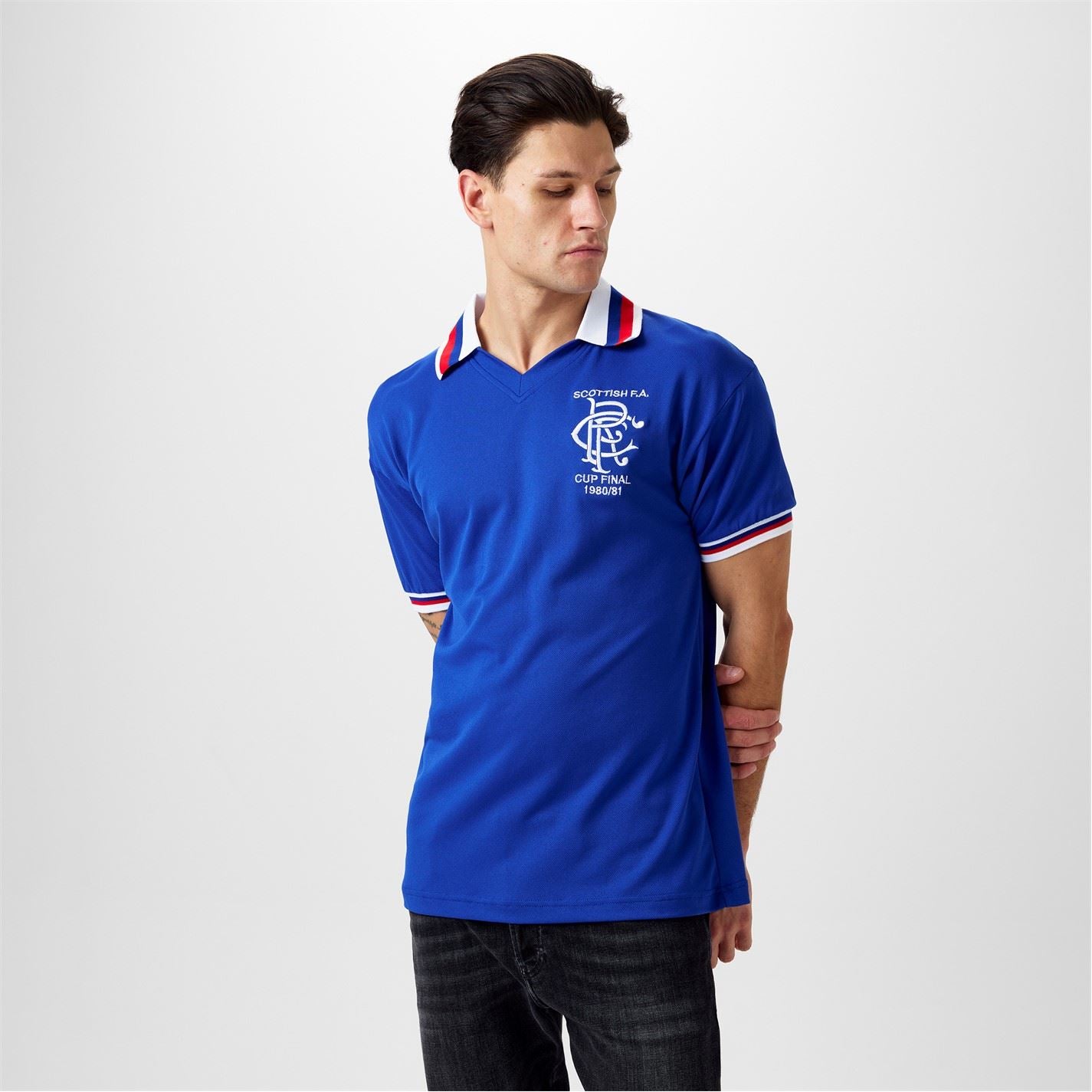 Score Draw Rangers Fc Retro Home Shirt 1981 Adults