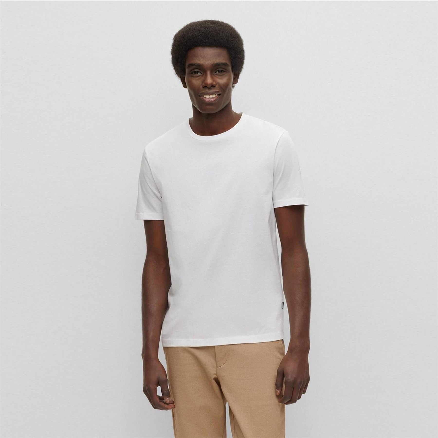 Boss Tessler 150 Black Cotton Short Sleeve Slim Fit T-Shirt