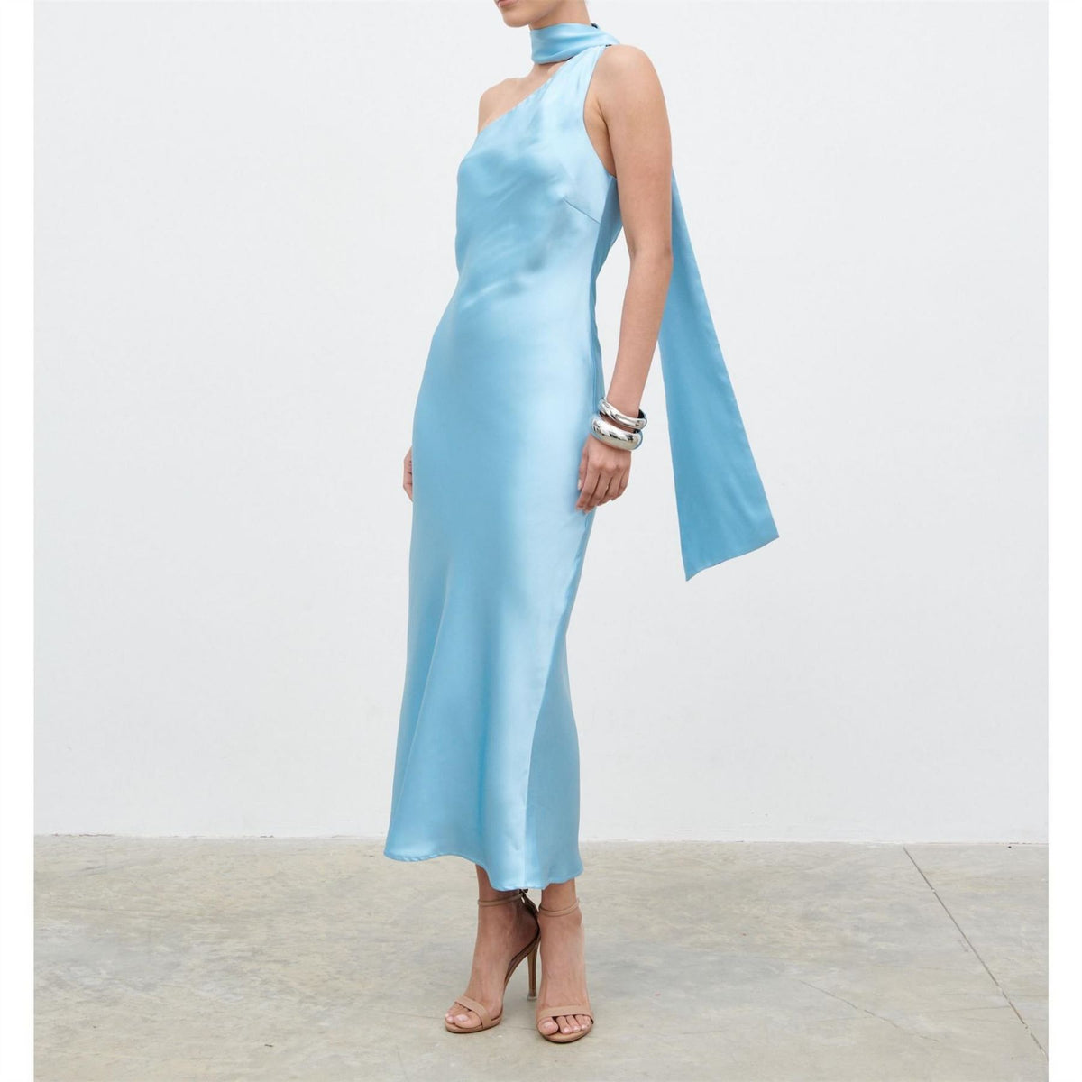 Pretty Lavish Sheree One Shoulder Scarf Long Maxi Dress