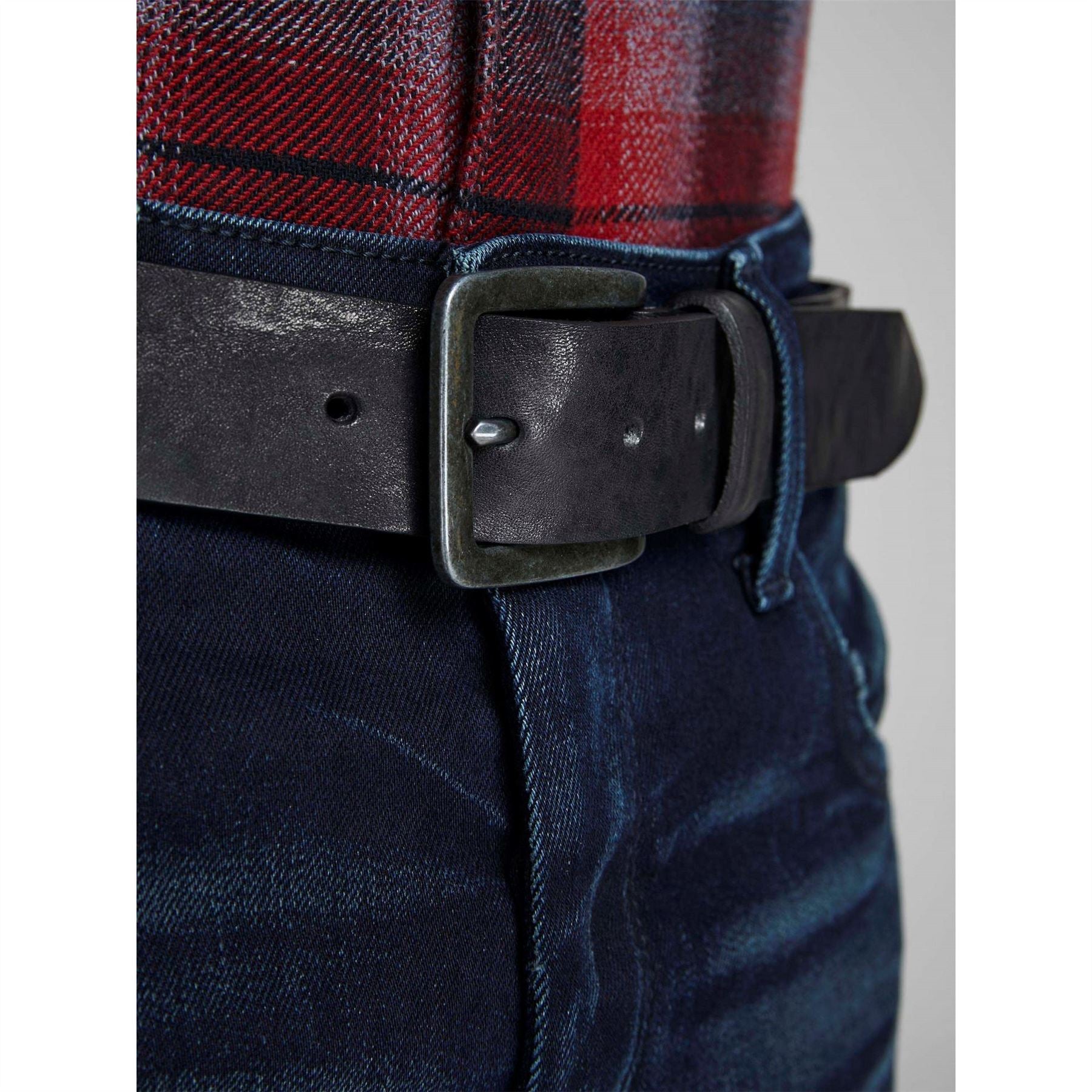 Jack and Jones Leather Pin Buckle Belt with Stitching