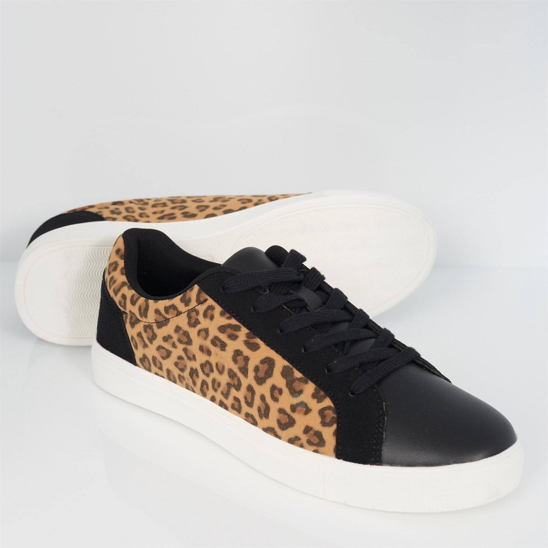 Brave Soul Mens Leopard Print Trainers