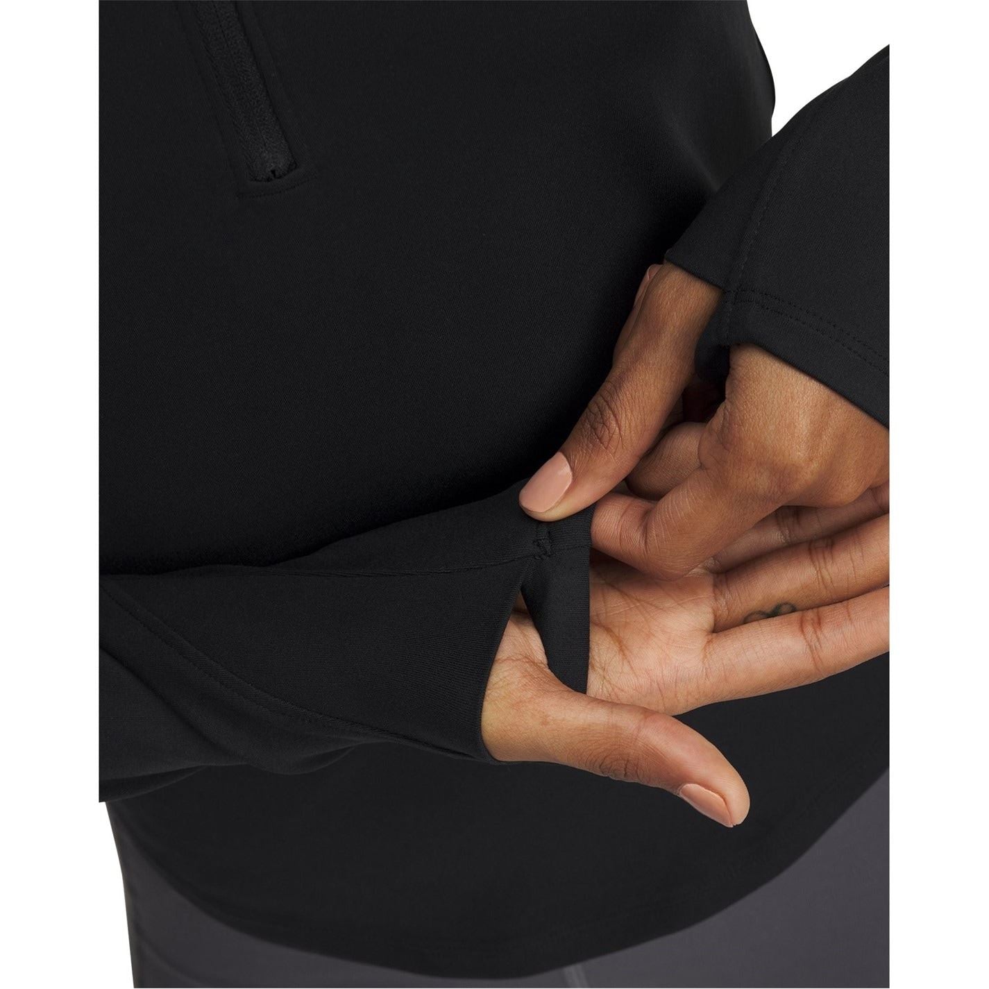 Under Armour Motion Zip Neck Long Sleeve Thumb Hole Top