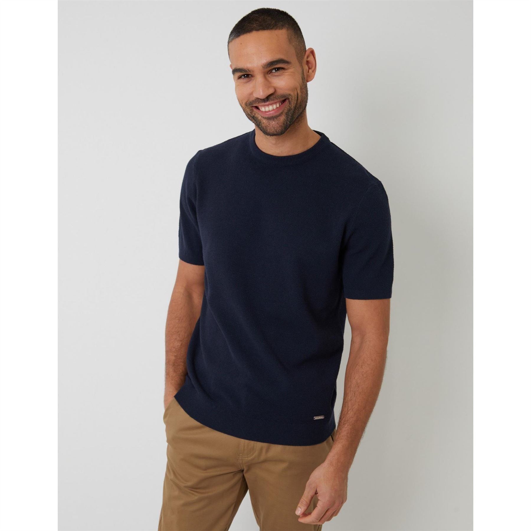 Threadbare Crew Neck Ribbed Collar Short Sleeve T-Shirt