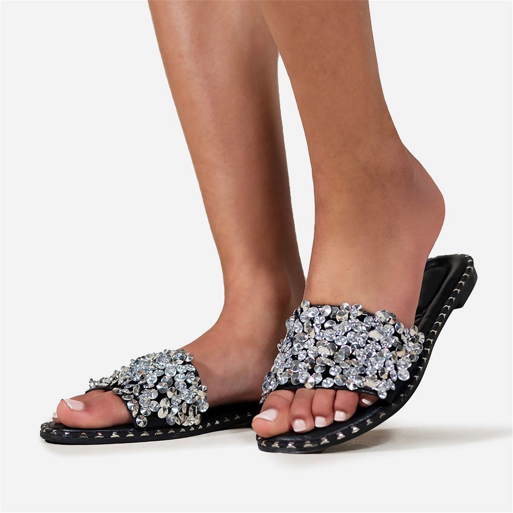 Wheres That From Belle Open Toe Flat Heel Slide Sandals