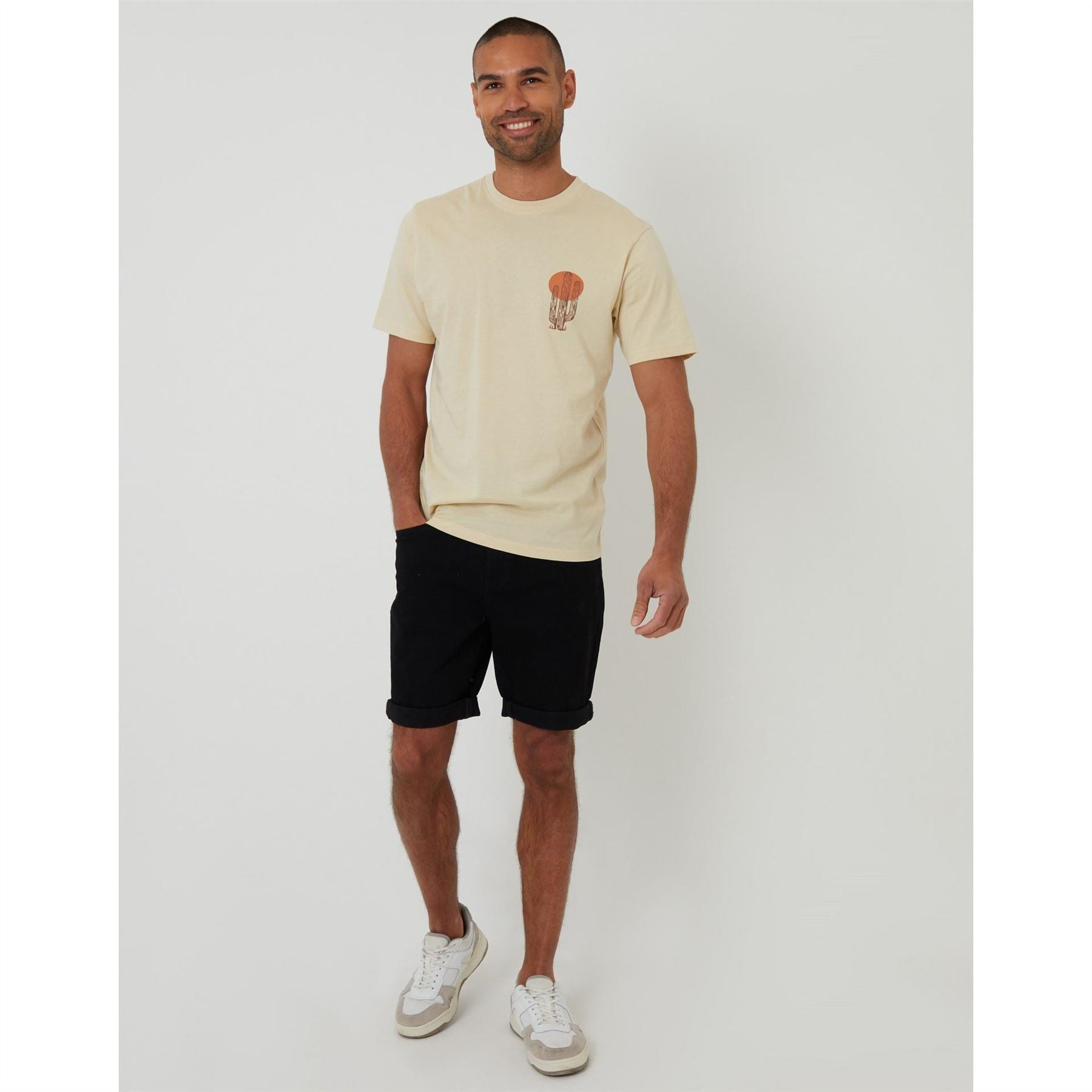 Threadbare Regular Fit Cacti Crew Neck T-Shirt