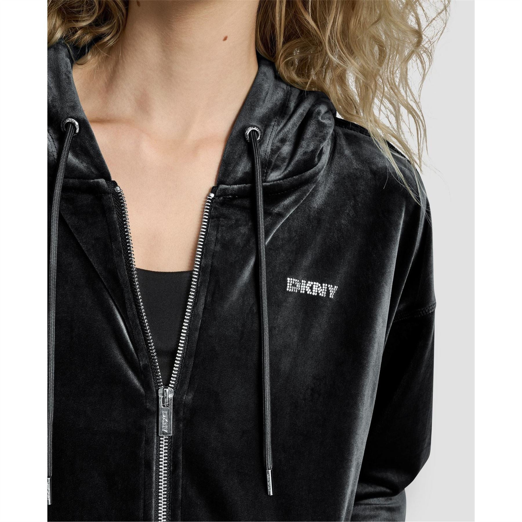 DKNY Sport Velour Full Zip Hoodie