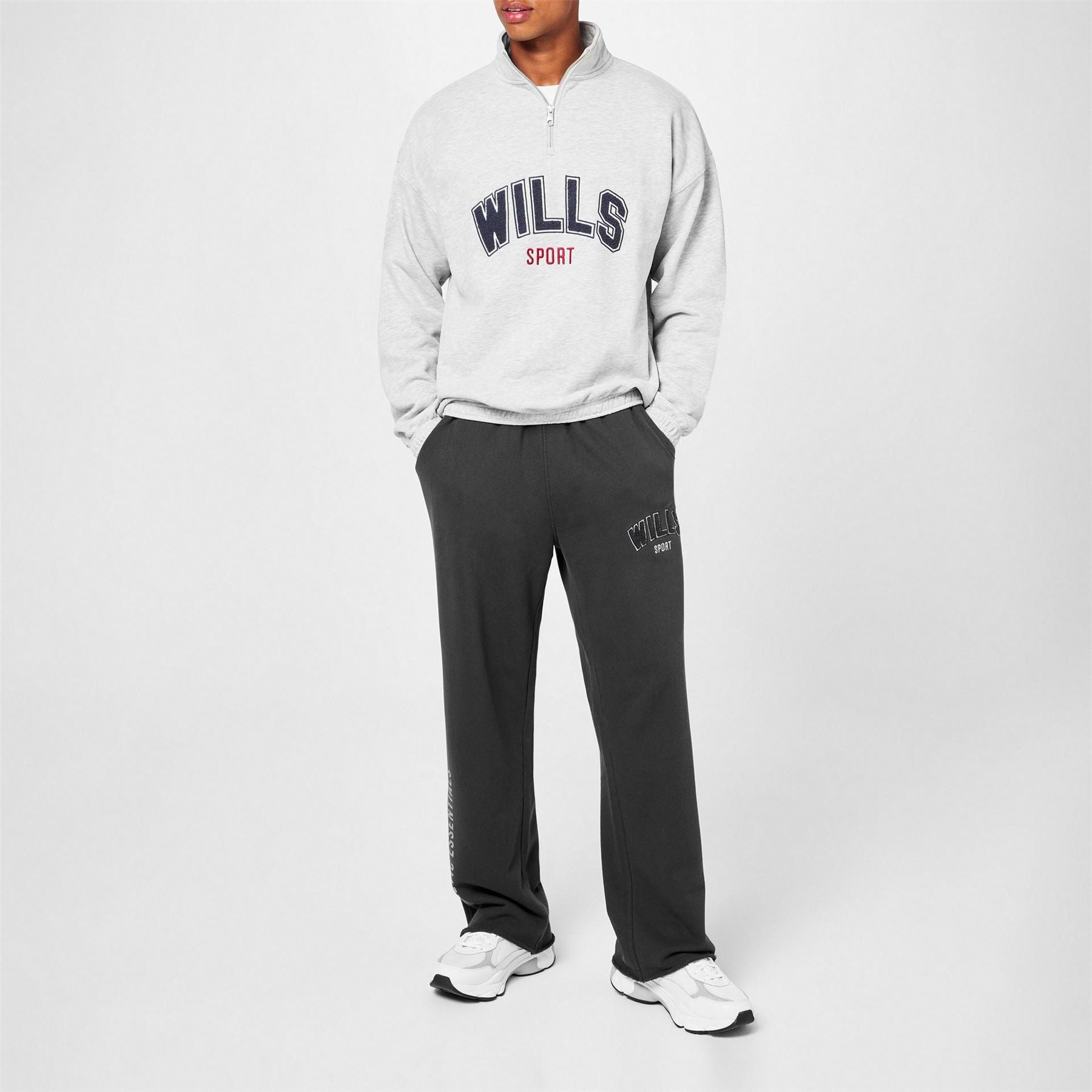 Jack Wills Graphic Zip Neck Regular Fit Sweatshirt