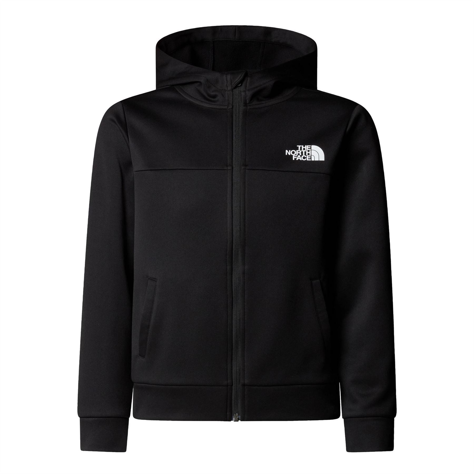 The North Face Reaxion Solid Patterned Hooded Ribbed Cuff Fleece Jacket