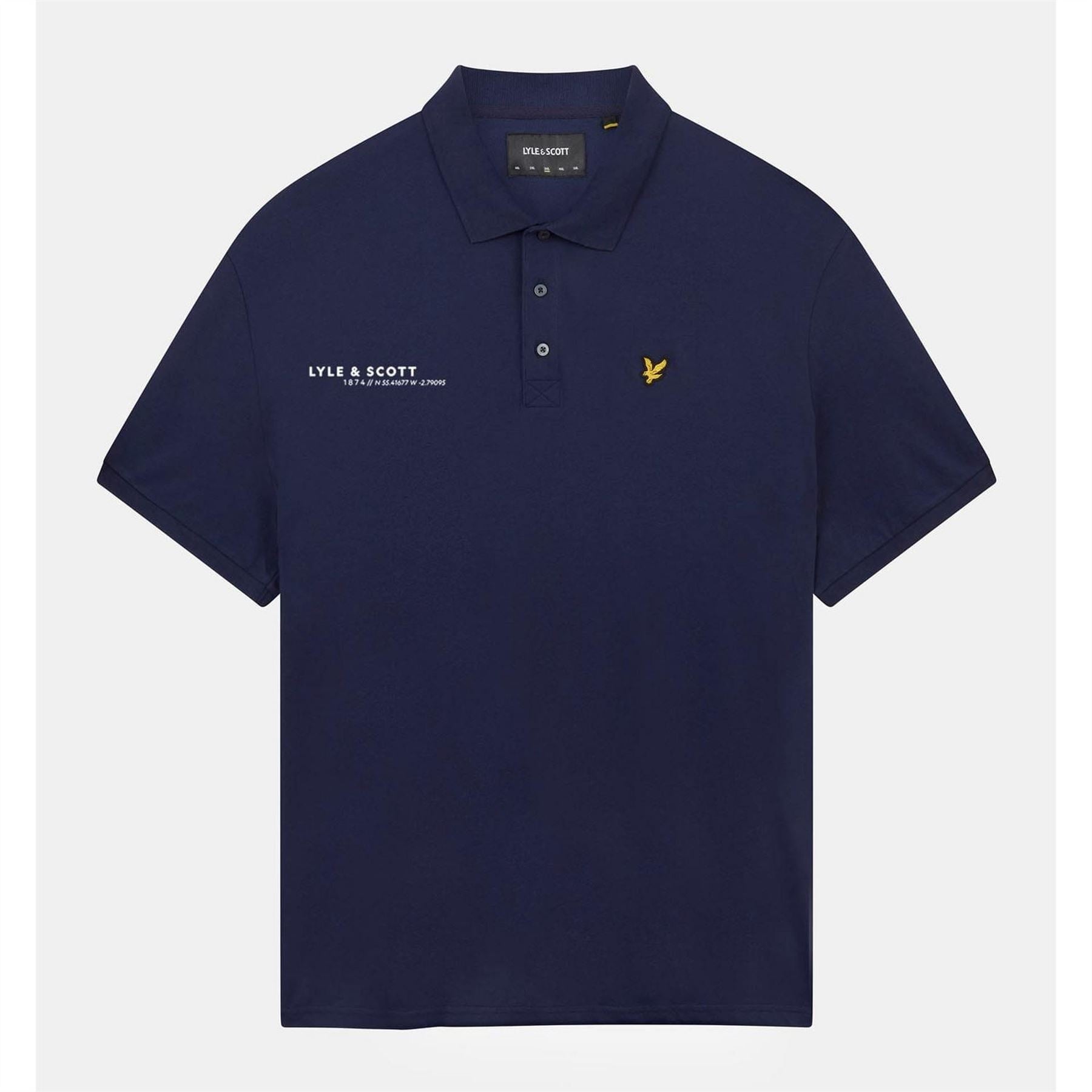 Lyle and Scott Ordinate Print Plain Polo Shirt