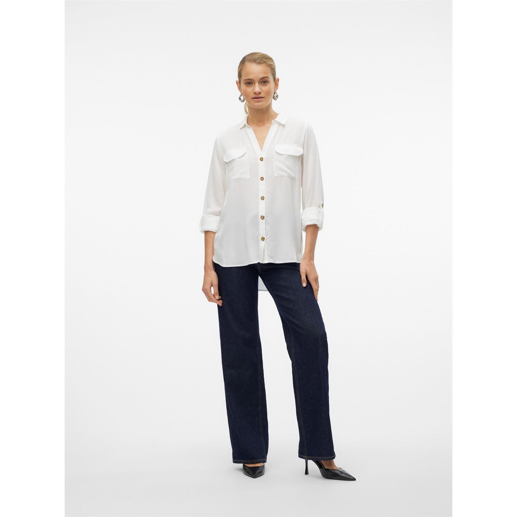 Vero Moda Bumpy Regular Fit V-Neck Long Sleeve Shirt