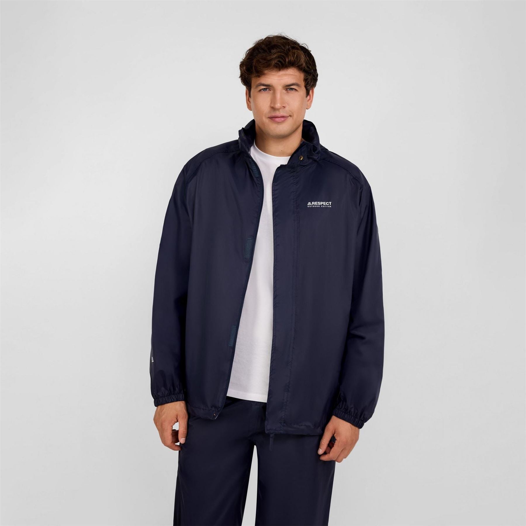 Minoti Men Packaway Waterproof Jacket With Zip Pockets Navy