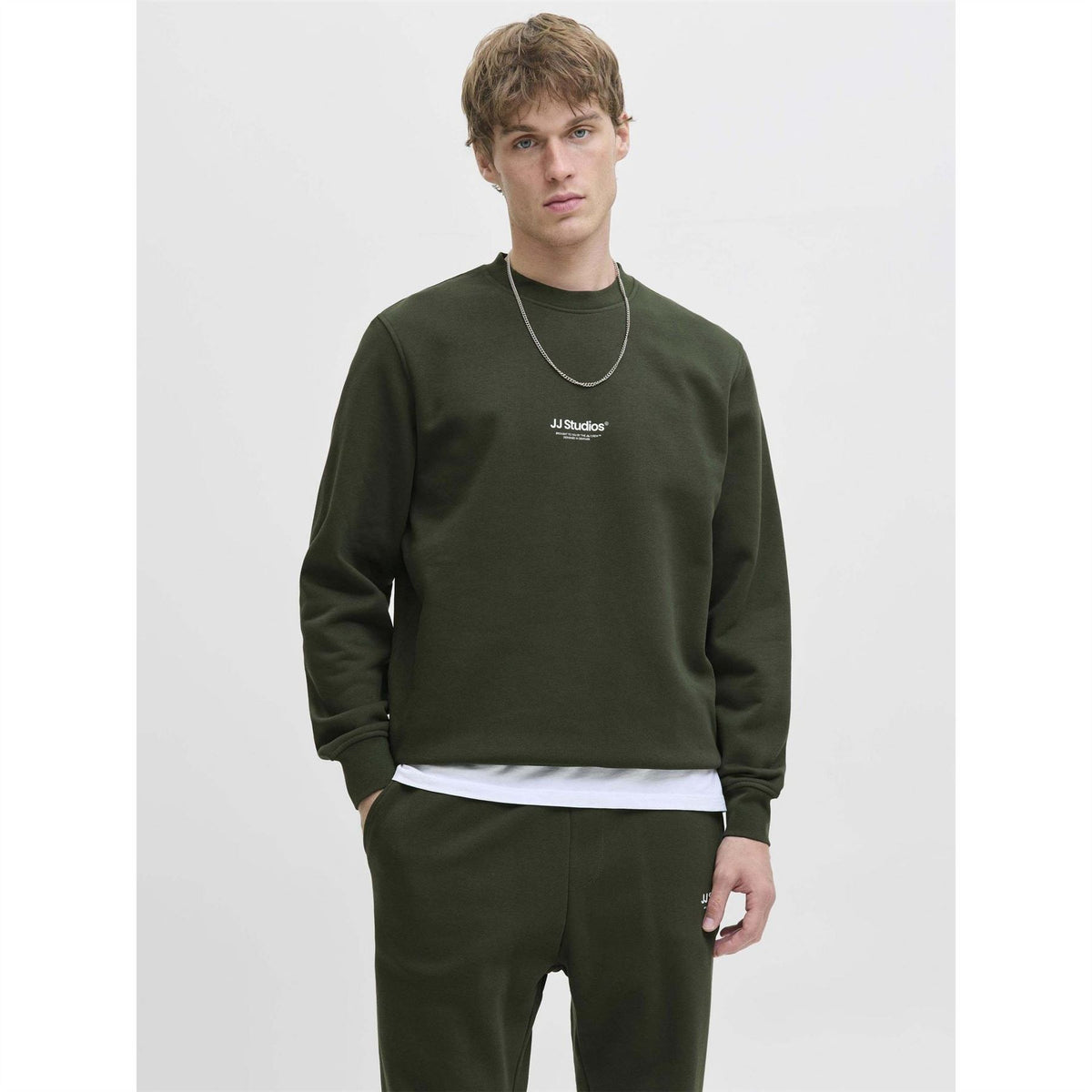 Jack and Jones Jjesoho Crew Neck Cotton Sweatshirt