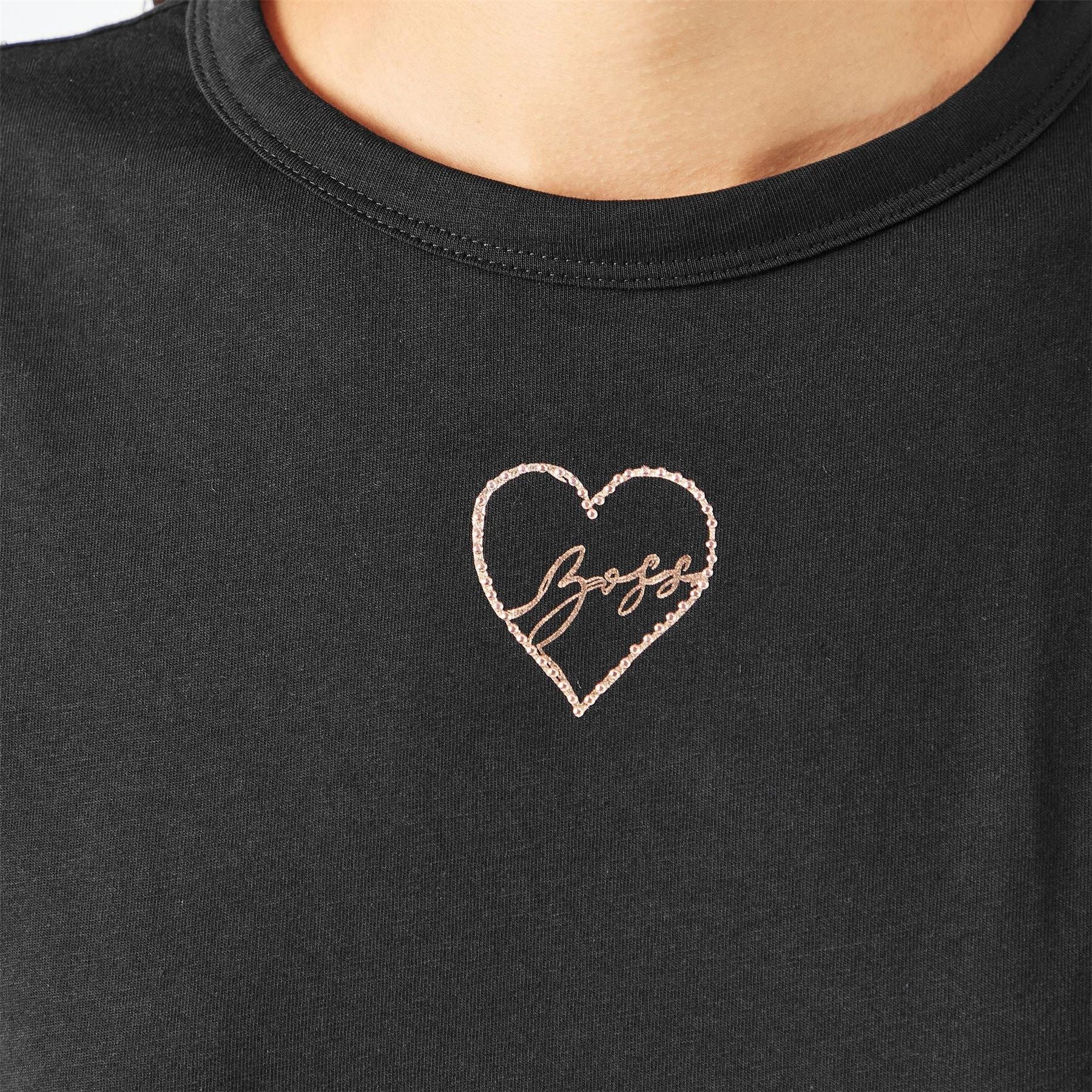 Boss Crystal Logo Crew Neck Short Sleeve T-Shirt