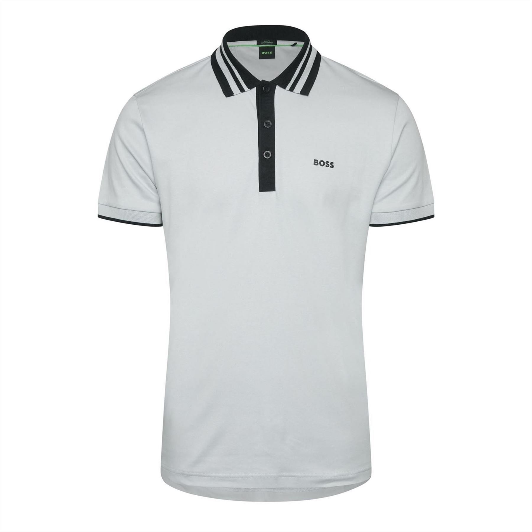 Boss Tape Stripe Collar Polo Shirt