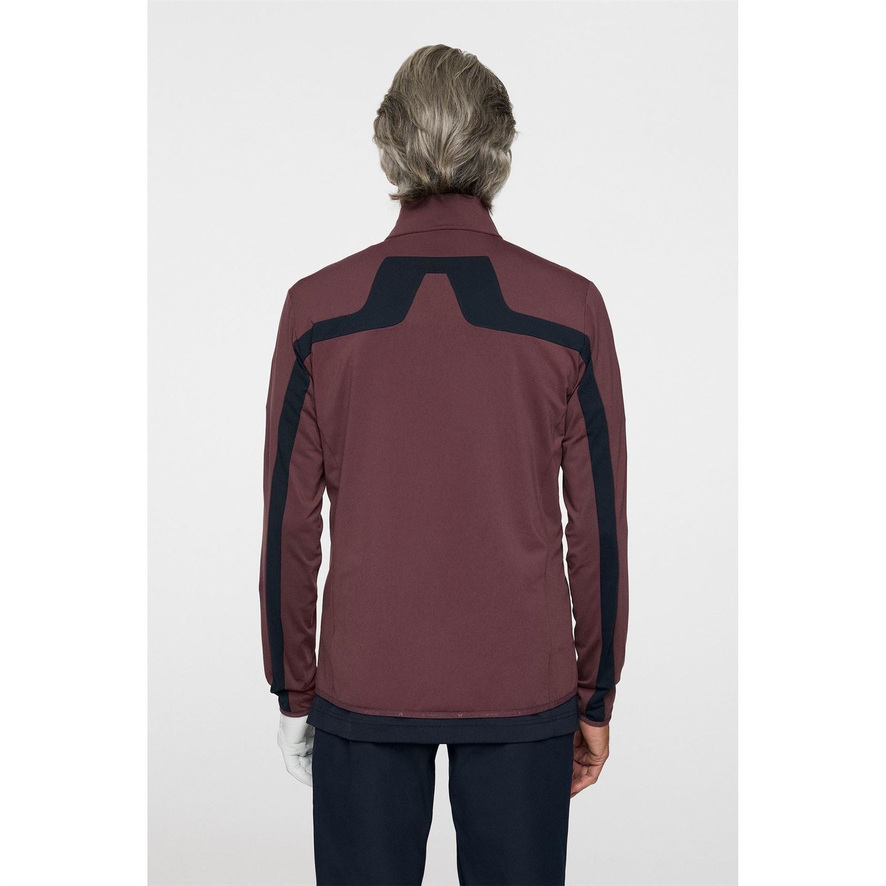 J Lindeberg Golf Jarvis Stripe Patterned Full Zipper Zipped Pocket Fitted Cuff Jacket